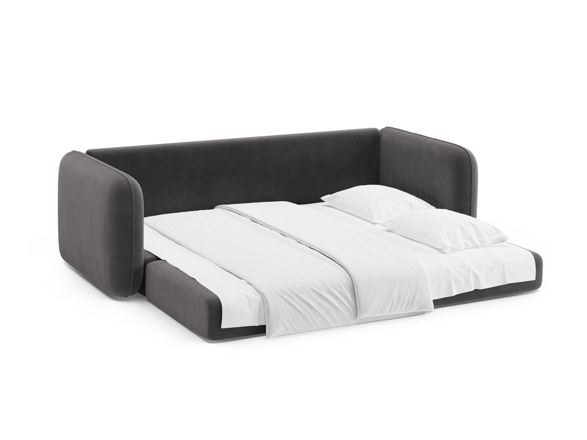 3-Sitzer Sofa mit Schlaffunktion Dormi in Dark Grey-Salvador präsentiert im Onlineshop von KAQTU Design AG. Bettsofa ist von Micadoni