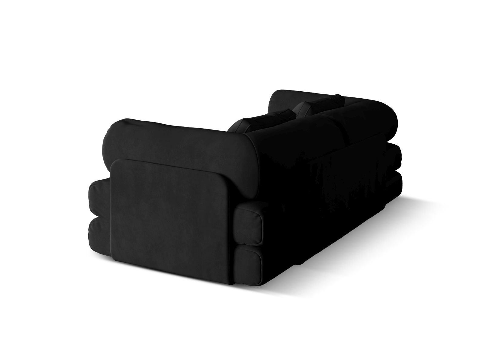 Elegantes 3-Sitzer Sofa Dreamy in Schwarz, ideal für gemütliche Abende und als praktisches Schlafsofa für Übernachtungsgäste.