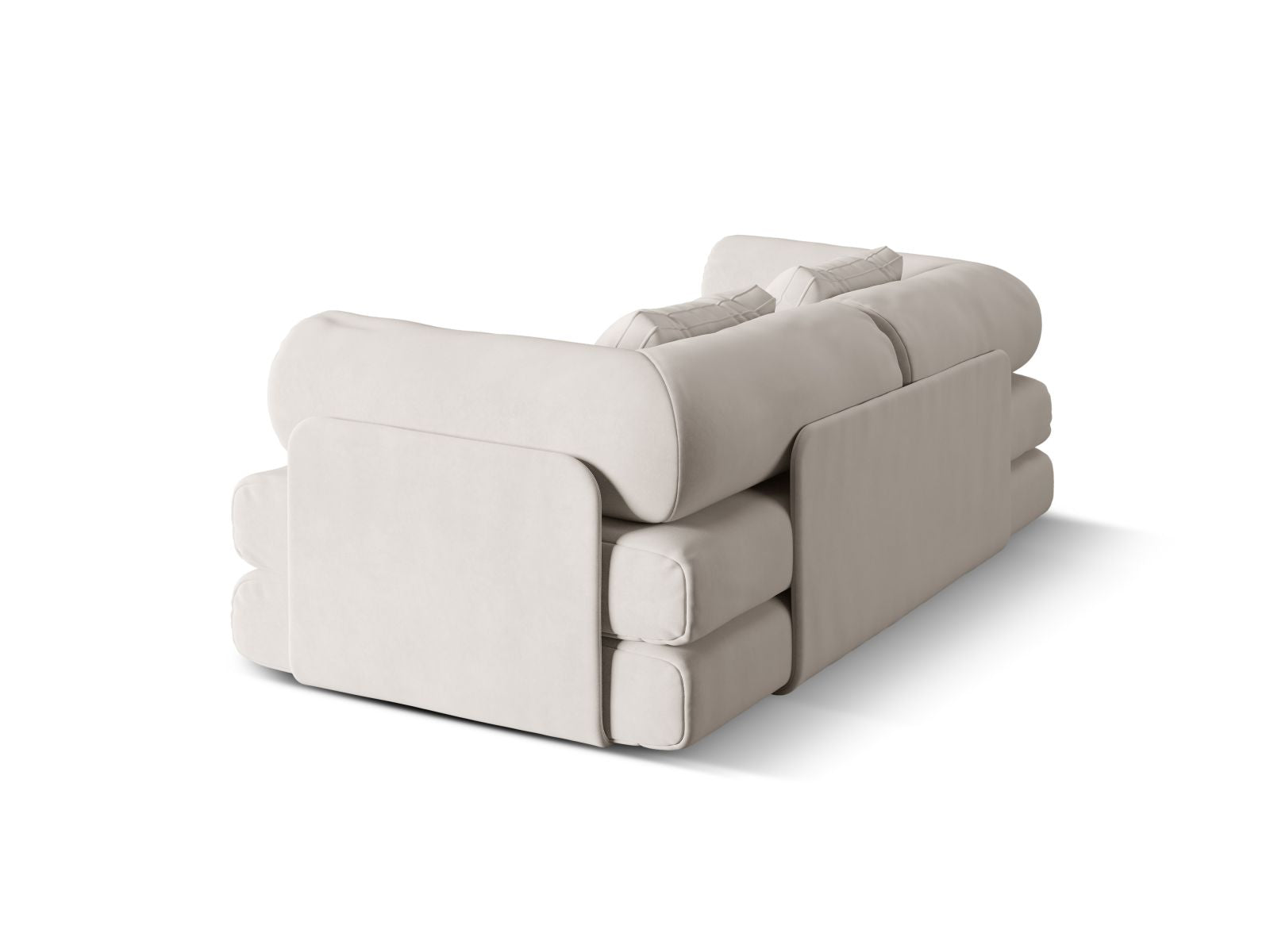 Stylisches 3-Sitzer Bettsofa Dreamy in sanftem Beige, ideal für gemütliche Stunden und als praktische Schlaflösung für Übernachtungsgäste.