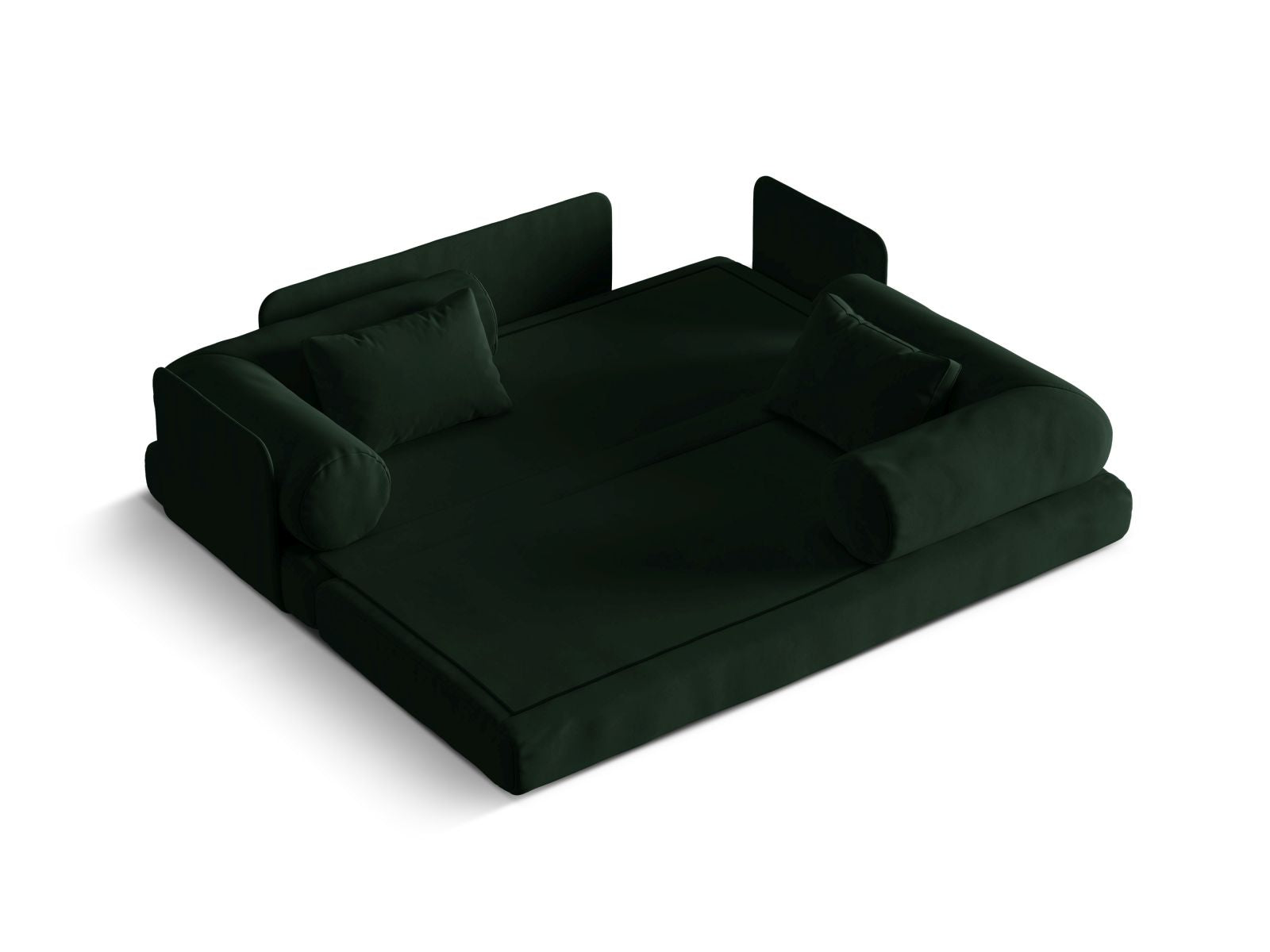 Elegantes 3-Sitzer Sofa Dreamy in stilvollem Flaschengrün, ideal für gemütliche Stunden und als funktionales Schlafsofa für Übernachtungsgäste.