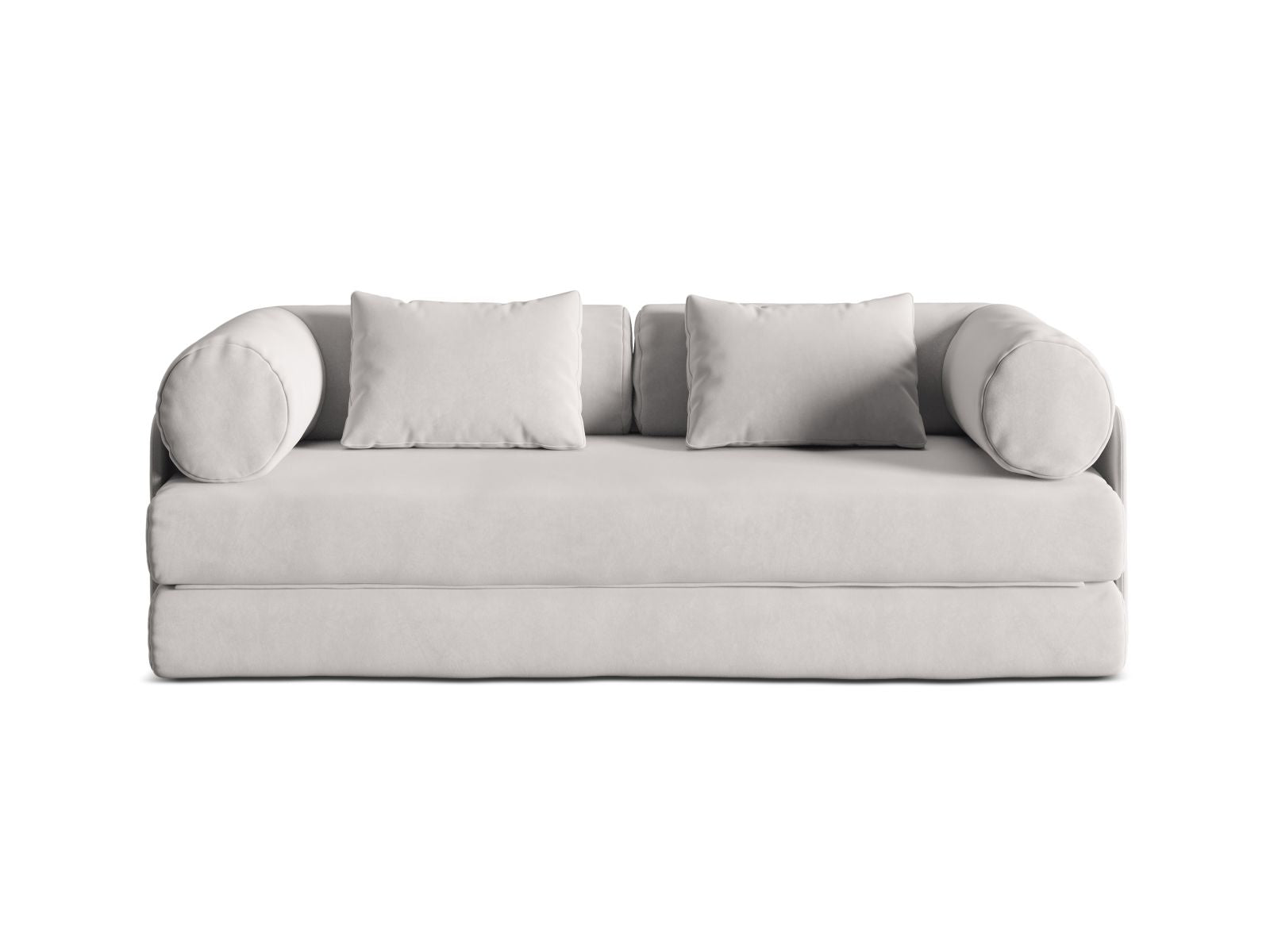 3-Sitzer Sofa mit Schlaffunktion Dreamy in Light Grey-Salvador präsentiert im Onlineshop von KAQTU Design AG. Bettsofa ist von Micadoni