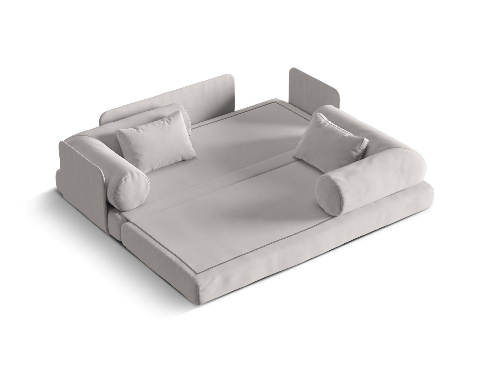 Stylisches 3-Sitzer Sofa Dreamy in elegantem Grau, ideal für gemütliche Stunden und als praktische Schlafgelegenheit für Gäste.