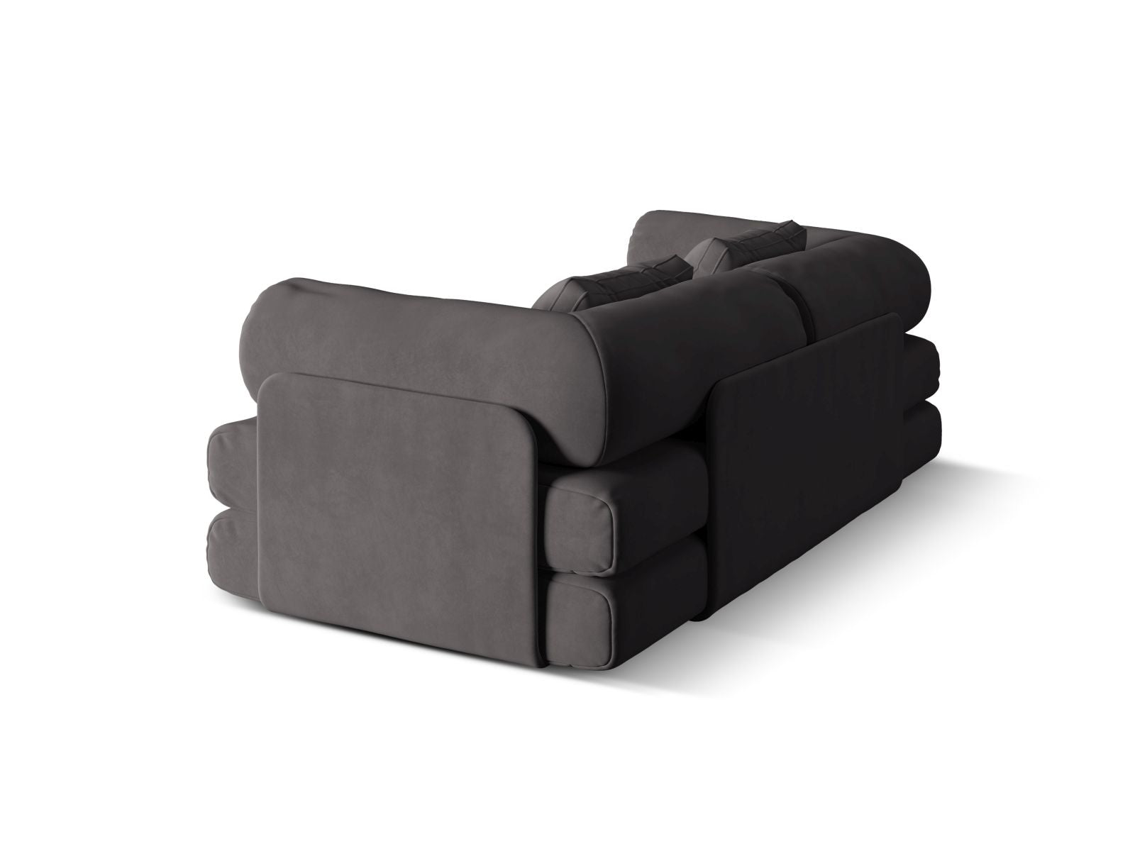 Elegantes 3-Sitzer Bettsofa Dreamy in stilvollem Dunkelgrau, ideal für entspannte Abende und als Schlafgelegenheit für Übernachtungsgäste.
