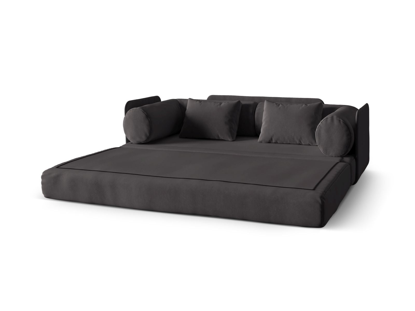 Modernes 3-Sitzer Sofa Dreamy in edlem Dunkelgrau, perfekt für gemütliche Stunden und als praktisches Schlafsofa für Gäste.