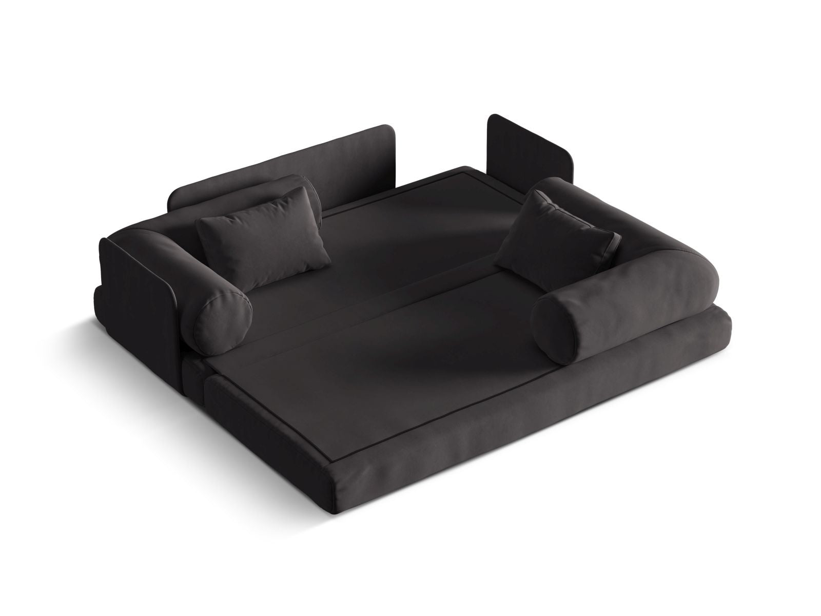 Stylisches 3-Sitzer Bettsofa Dreamy in elegantem Dunkelgrau, ideal für entspannte Abende und als komfortable Schlafgelegenheit.