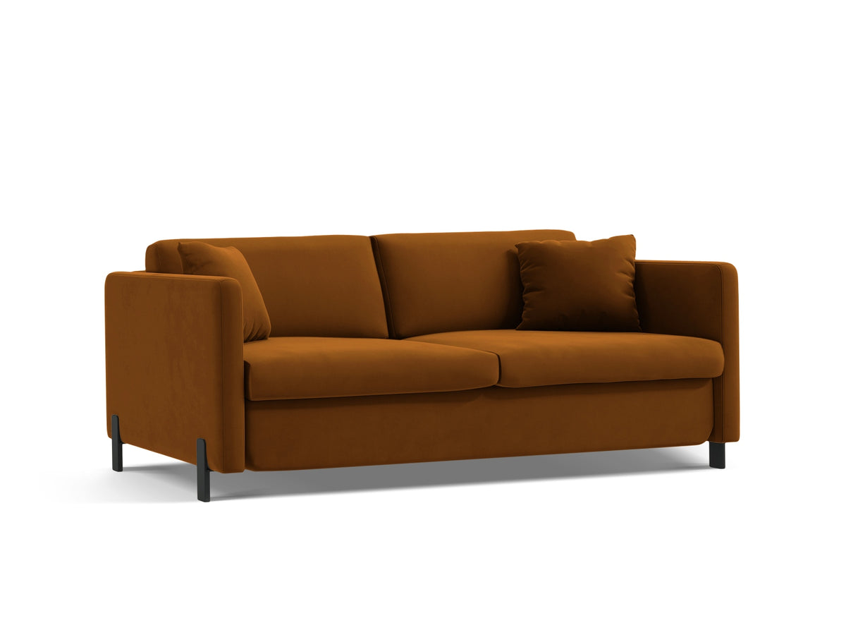Gloria Velour Sofa mit Schlaffunktion 3 Sitzer in Brown-Salvador präsentiert im Onlineshop von KAQTU Design AG. Bettsofa ist von Micadoni