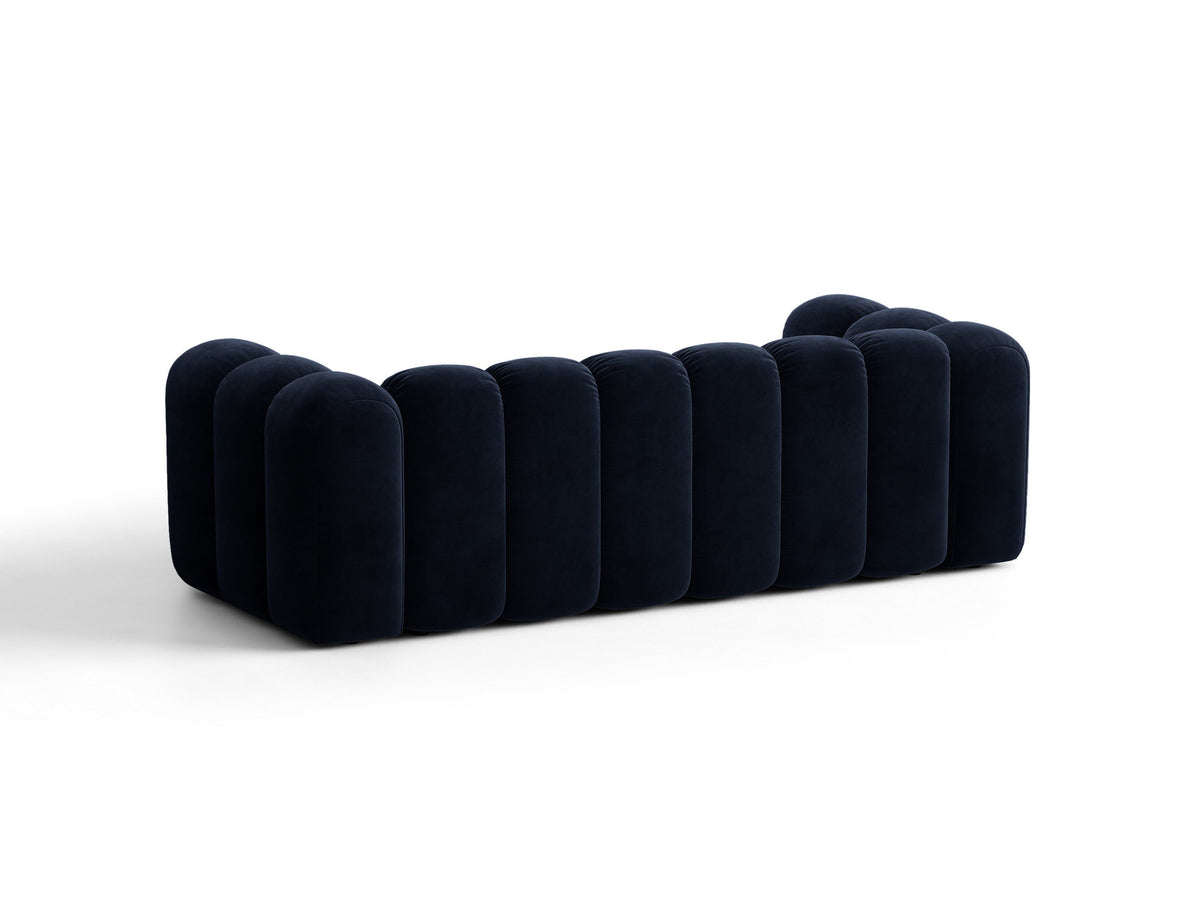 Micadoni Lupine 3er Sofa in leichtem Beige mit Bettfunktion, Stauraum im Bettkasten und schwarzen Kunststoffbeinen, Stoffbezug Eden 2 Pearl