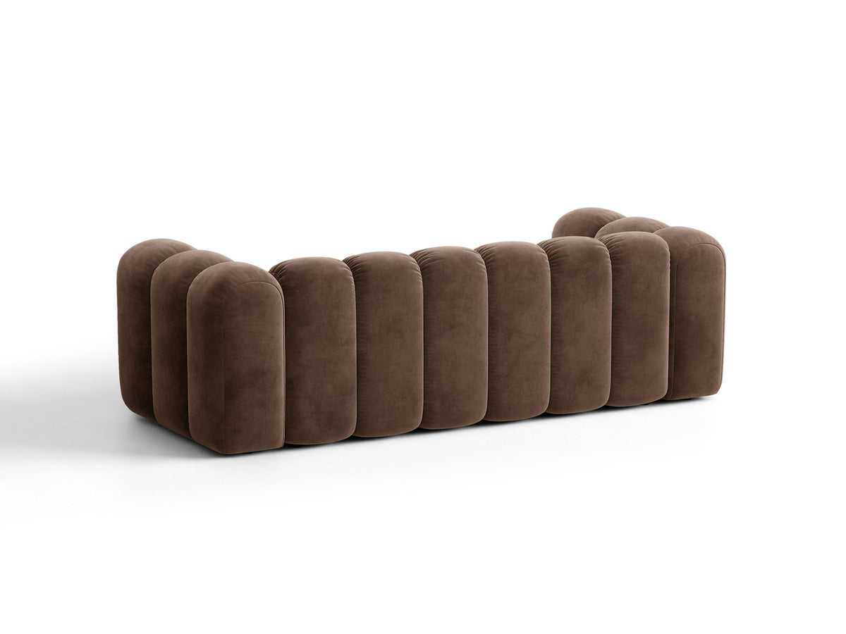 Micadoni Lupine 3er Sofa in leichtem Beige mit Bettfunktion, Stauraum im Bettkasten und schwarzen Kunststoffbeinen, Stoffbezug Eden 2 Pearl