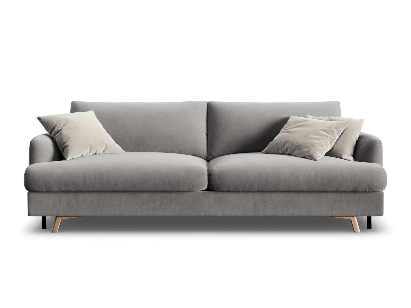 3-Sitzer Sofa Naomi mit Schlaffunktion und Stauraum in Grey-Salvador präsentiert im Onlineshop von KAQTU Design AG. Bettsofa ist von Micadoni