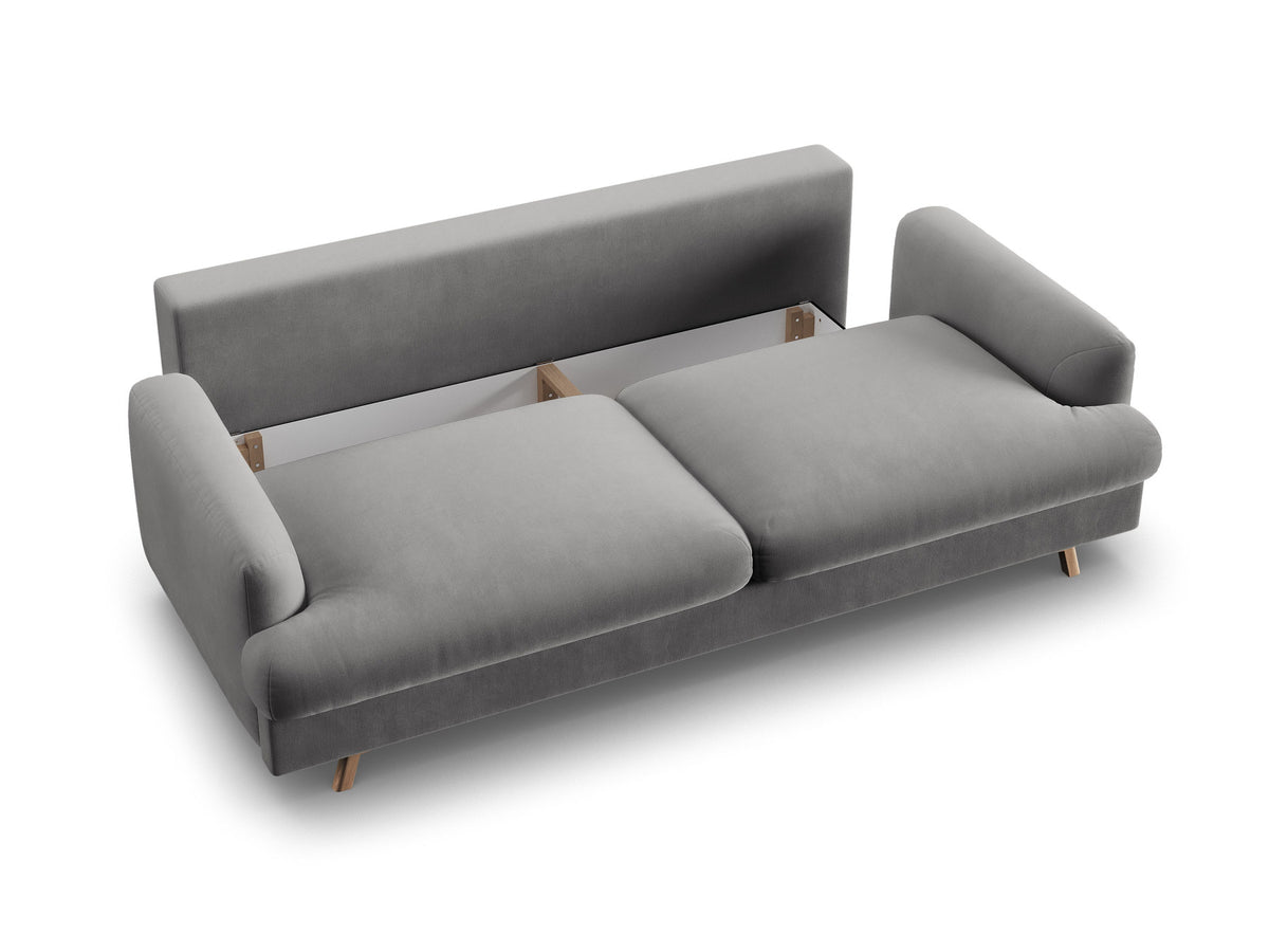 3-Sitzer Sofa Naomi mit Schlaffunktion und Stauraum in Grey-Salvador präsentiert im Onlineshop von KAQTU Design AG. Bettsofa ist von Micadoni