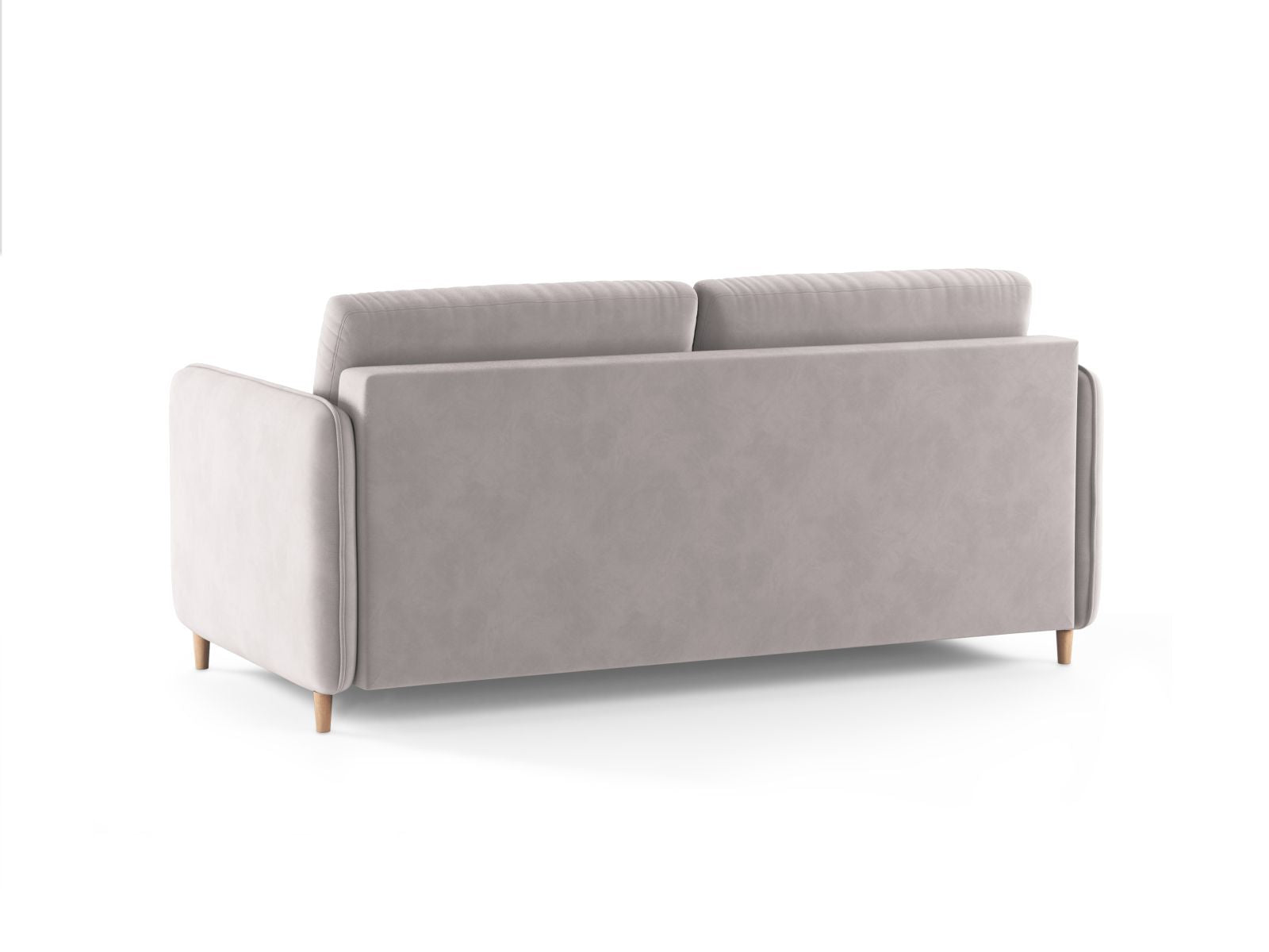Elegantes 3-Sitzer Sofa Simo in Grau, perfekt für kleine Räume, bietet eine praktische Schlaffunktion und stilvolles Design.