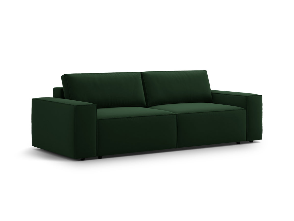 Jodie Velour Sofa mit Schlaffunktion und Stauraumbox 3 Sitzer in Bottle Green-Bluvel präsentiert im Onlineshop von KAQTU Design AG. Bettsofa ist von Micadoni