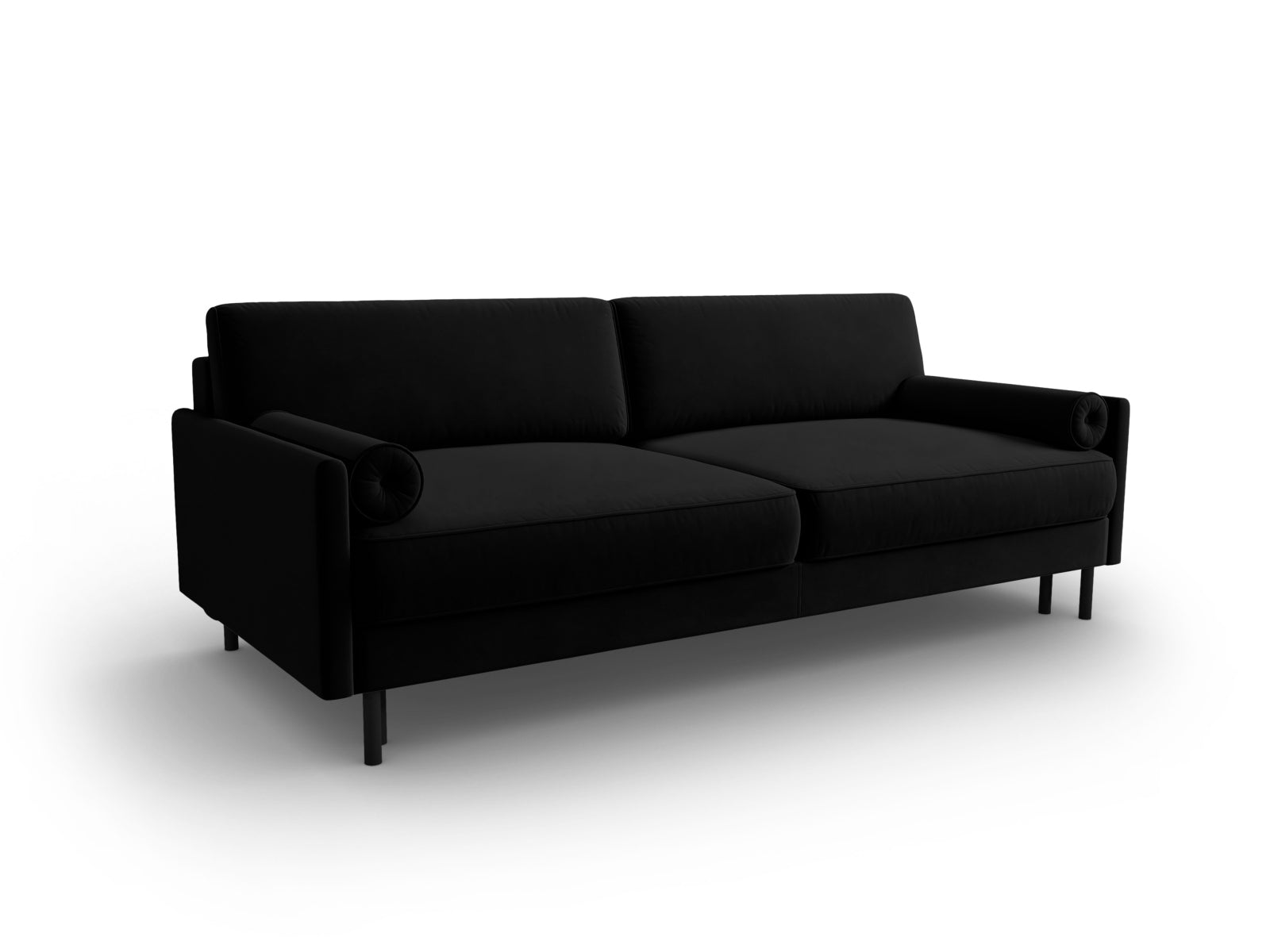 Scott Velour Sofa mit Schlaffunktion und Stauraum 3 Sitzer in Black präsentiert im Onlineshop von KAQTU Design AG. Bettsofa ist von Micadoni