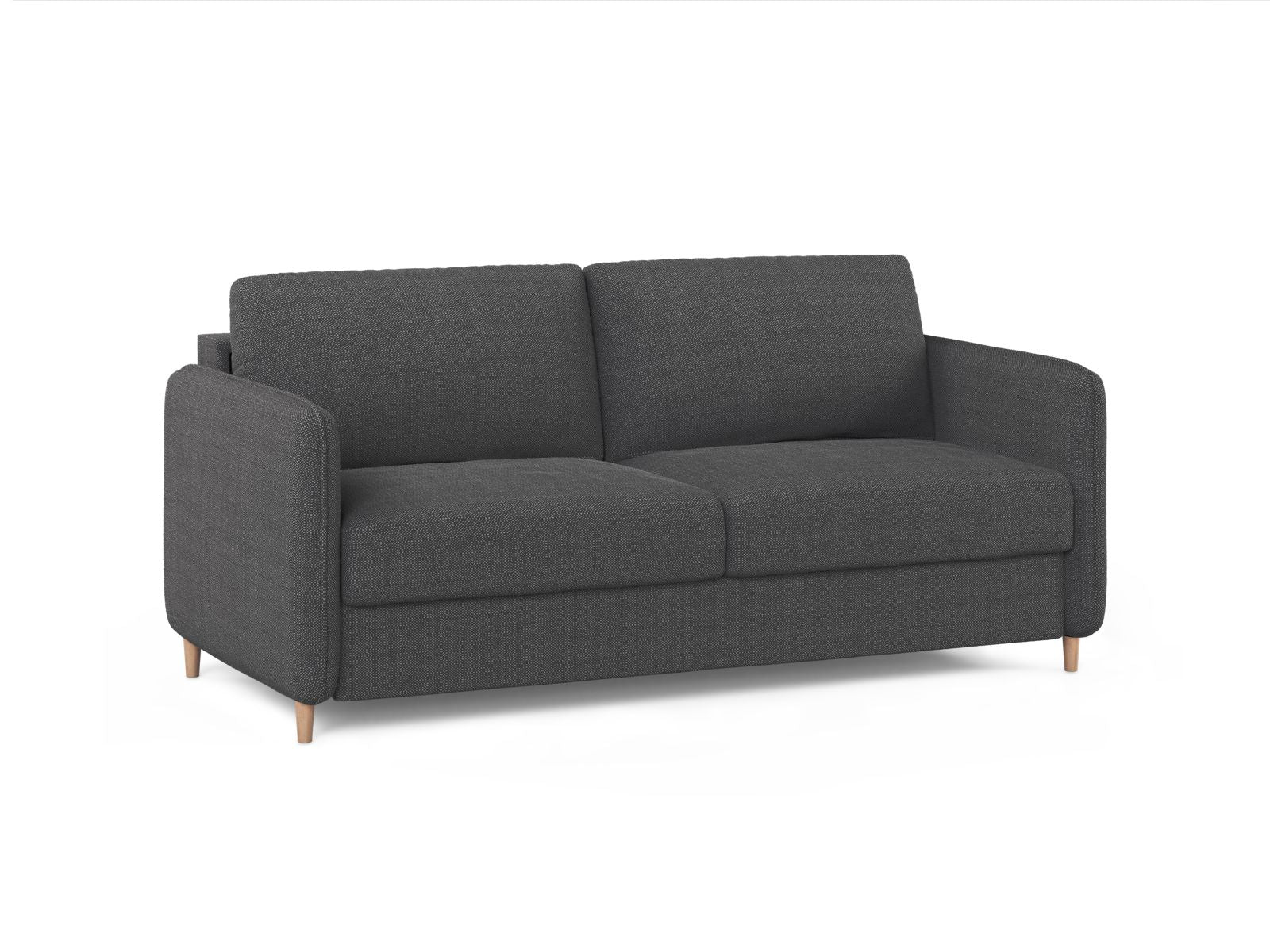 Elegantes 3-Sitzer Sofa Simo in stilvollem Schwarz, ideal als Bettsofa für gemütliche Nächte und modernes Wohndesign.
