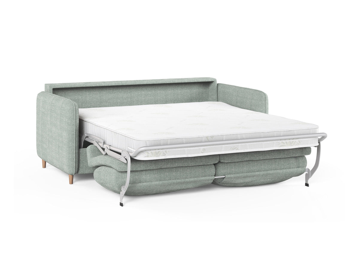 3-Sitzer Sofa mit Schlaffunktion Simo in Mint-Babel präsentiert im Onlineshop von KAQTU Design AG. Bettsofa ist von Micadoni