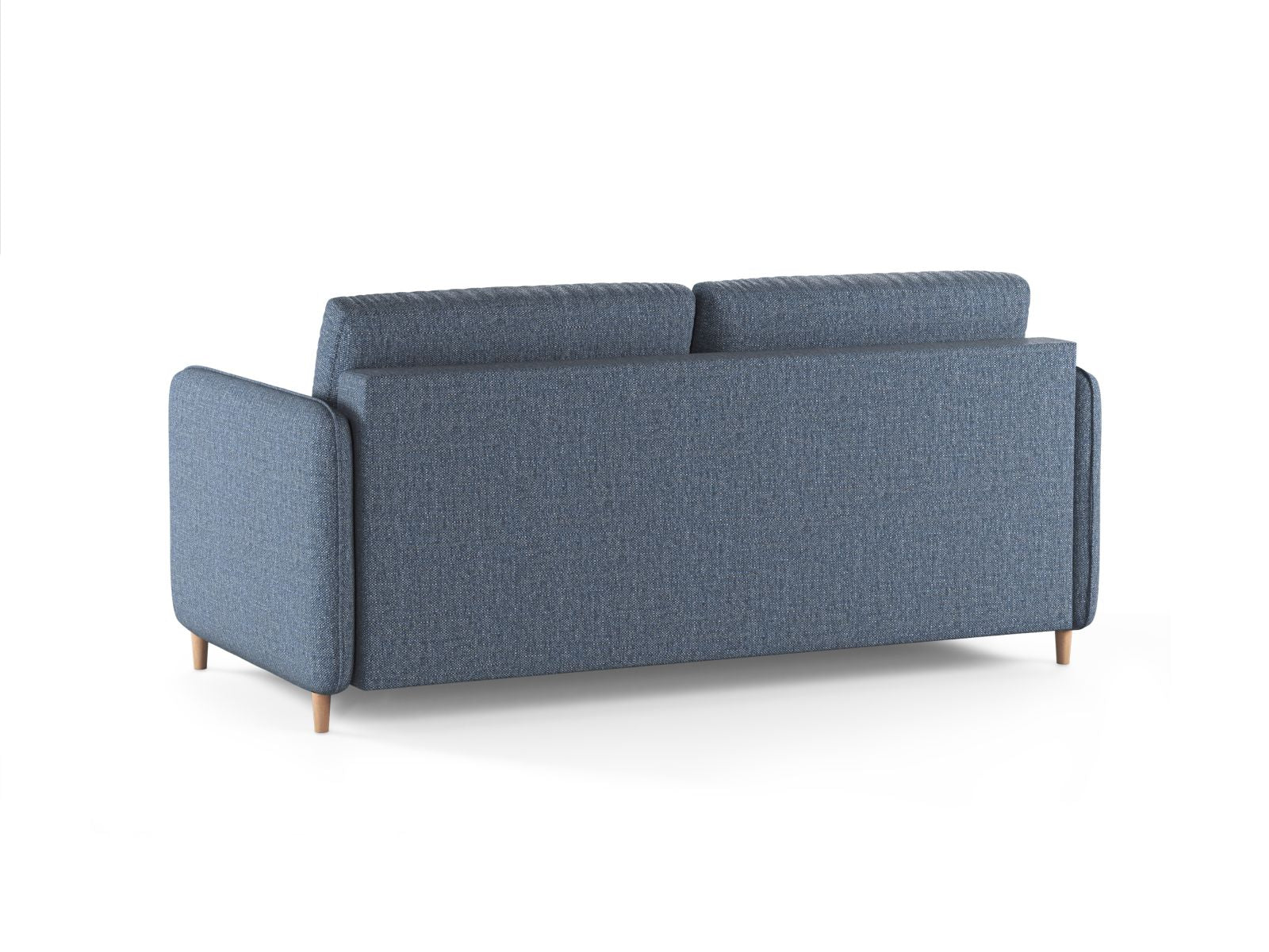 Stilvolles 3-Sitzer Sofa Simo in edlem Dunkelblau, perfekt für Wohnräume und als komfortable Schlafgelegenheit für Gäste.