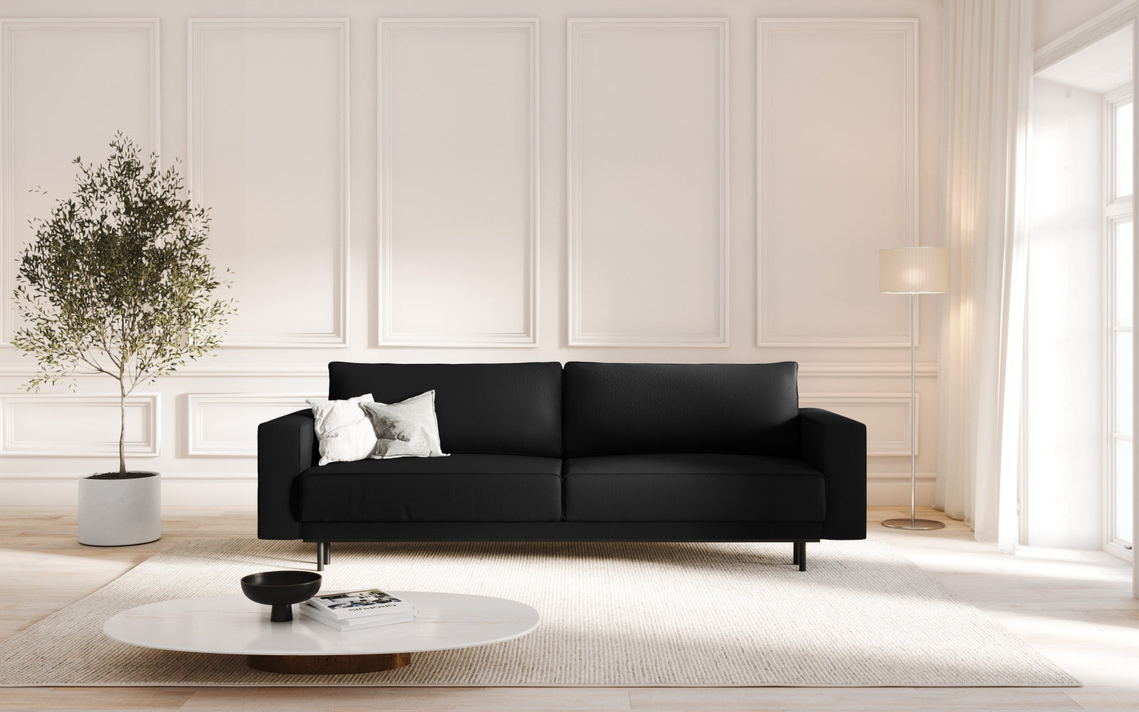 Entdecken Sie das stilvolle Caro Sofa von Micadoni – ein 3-Sitzer mit cleverer Schlaffunktion und praktischem Stauraum für Ihr Zuhause.