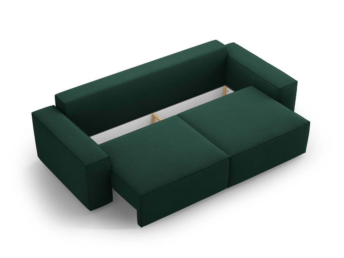 Jodie Sofa mit Schlaffunktion und Stauraumbox 3 Sitzer in Green-Megan präsentiert im Onlineshop von KAQTU Design AG. Bettsofa ist von Micadoni