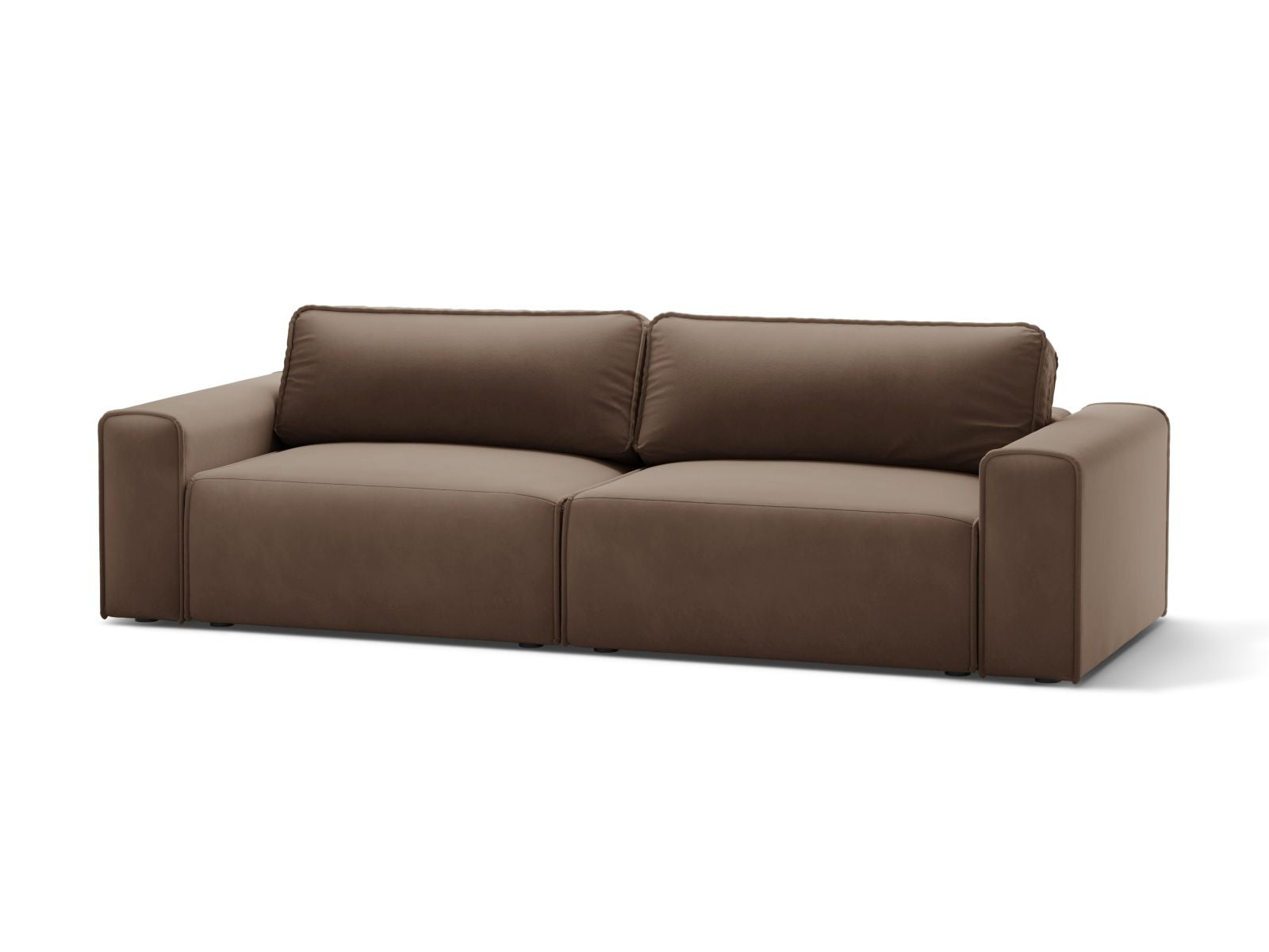 Elegantes 3-Sitzer Sofa Victor in Chocolate-Paris, ideal als Bettsofa mit praktischer Schlaffunktion und integriertem Stauraum.