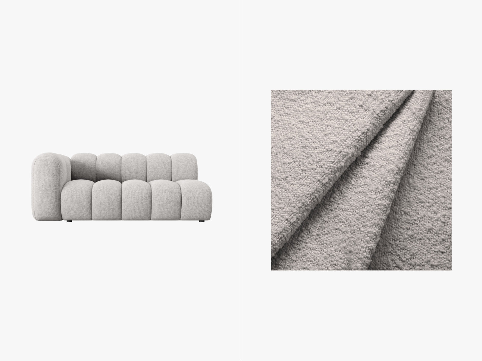 Lupine Boucle Modular Sofa links 3 Sitzer in Light Grey-Baloo präsentiert im Onlineshop von KAQTU Design AG. Modulares Sofa ist von Micadoni