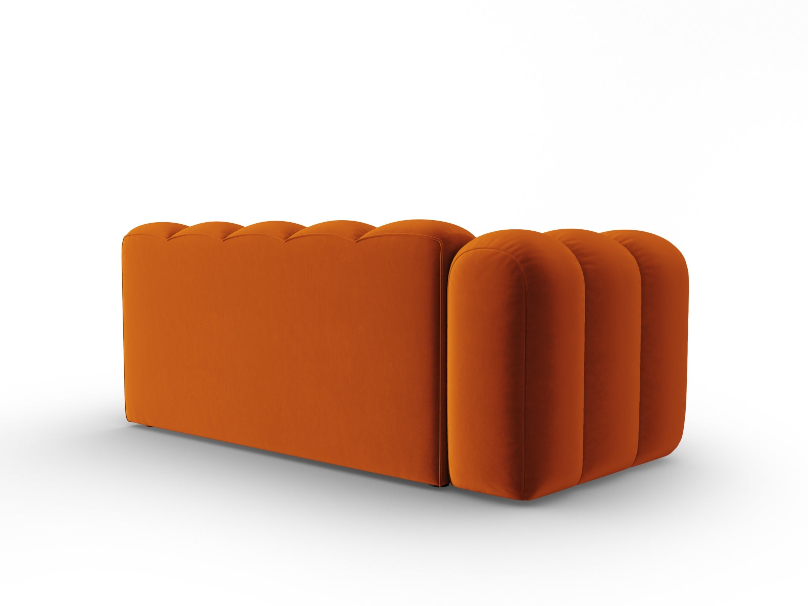 Modulares 3-Sitzer Sofa Lupine Velour in warmem Terracotta, linksseitig, perfekt für stilvolle und flexible Wohnkonzepte von Micadoni.