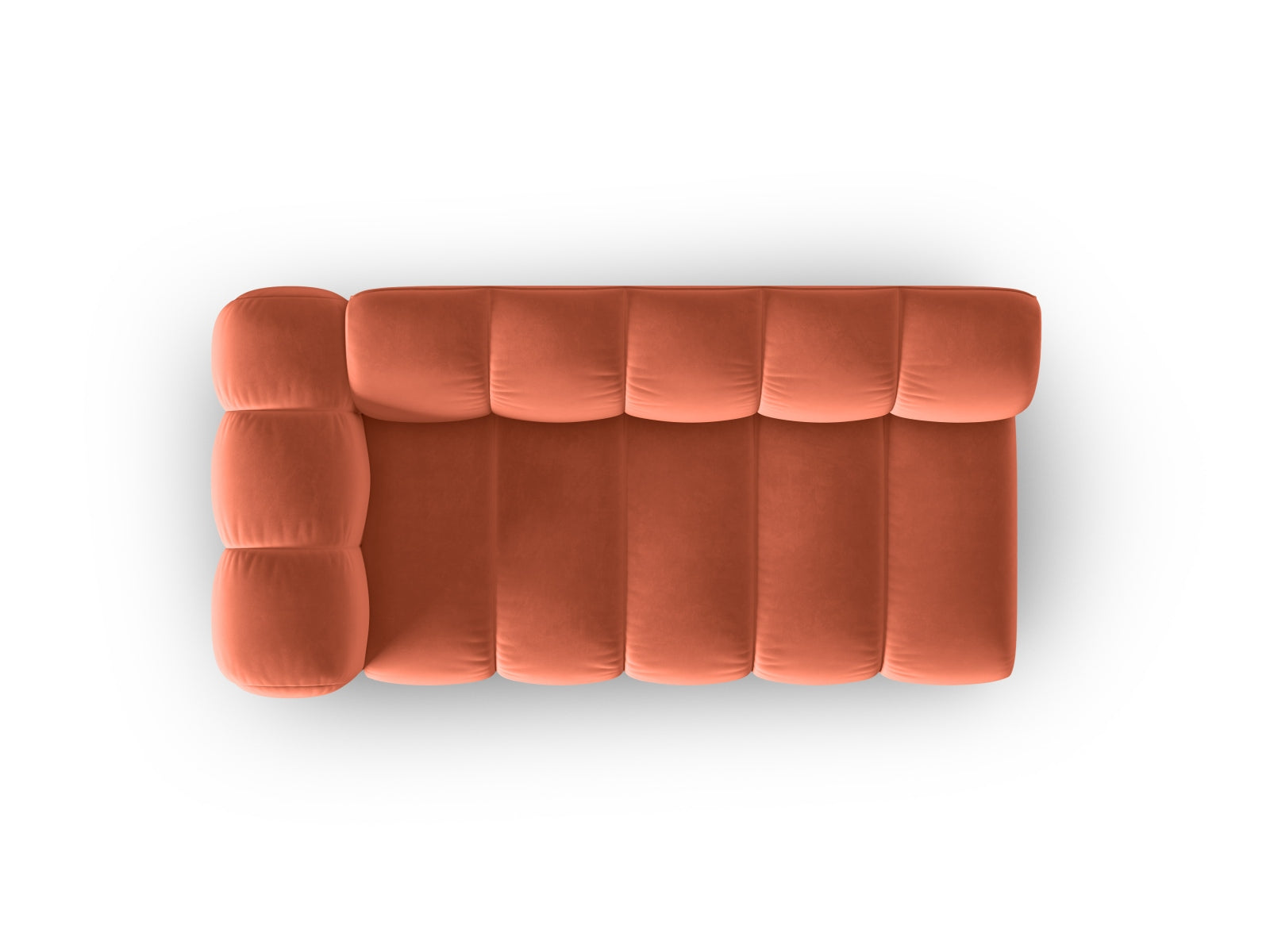 Elegantes, modulares 3-Sitzer Sofa in Coral-Salvador aus weichem Lupine Velour, ideal für moderne Wohnräume von Micadoni.
