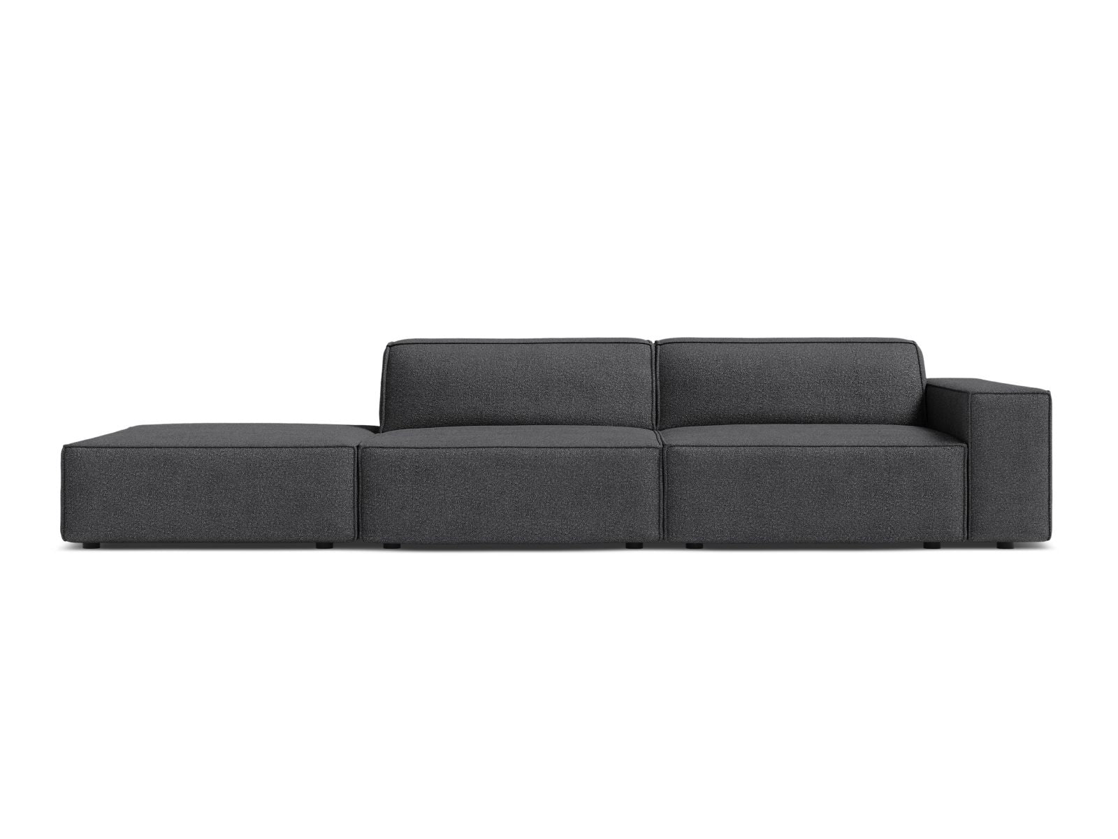 Jodie Boucle modulares Sofa open links 3 Sitzer in Dark Grey-Baloo präsentiert im Onlineshop von KAQTU Design AG. 3er Sofa ist von Micadoni