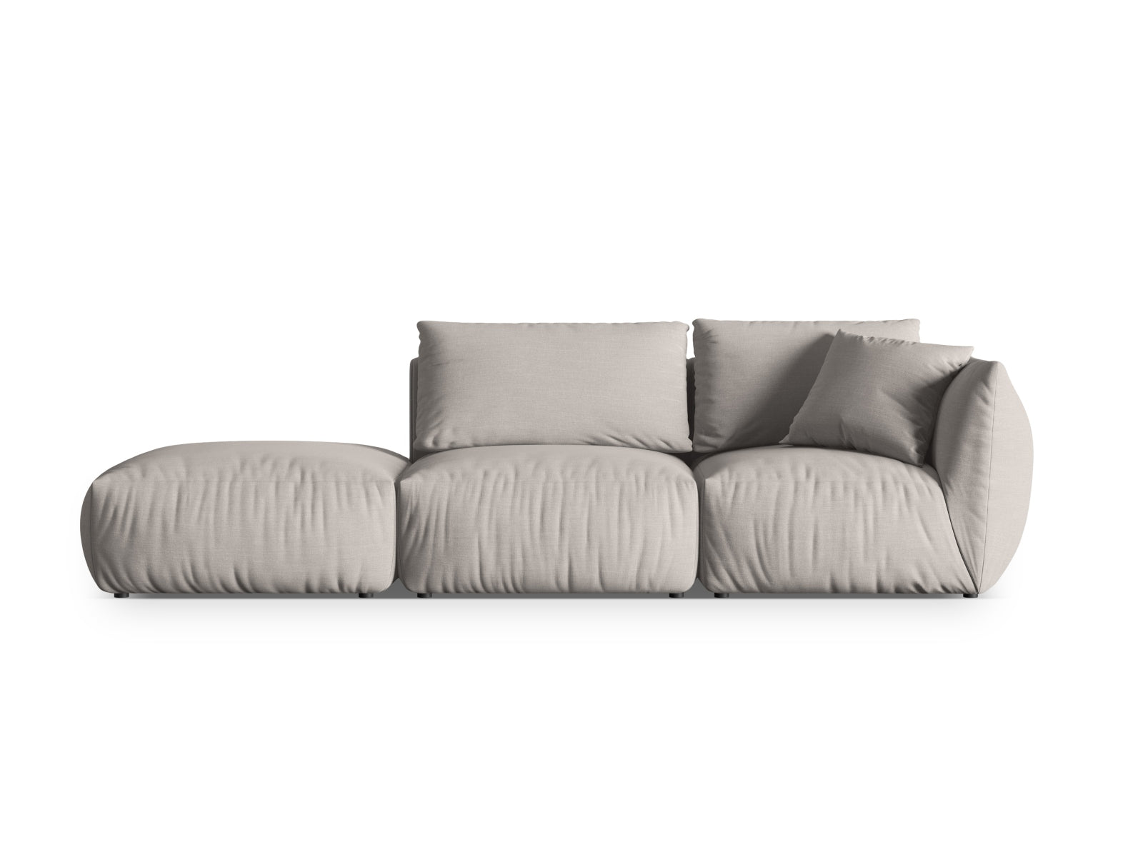 Chris Modular Sofa links 3 Sitzer in Natural-LINS präsentiert im Onlineshop von KAQTU Design AG. Modulares Sofa ist von Micadoni