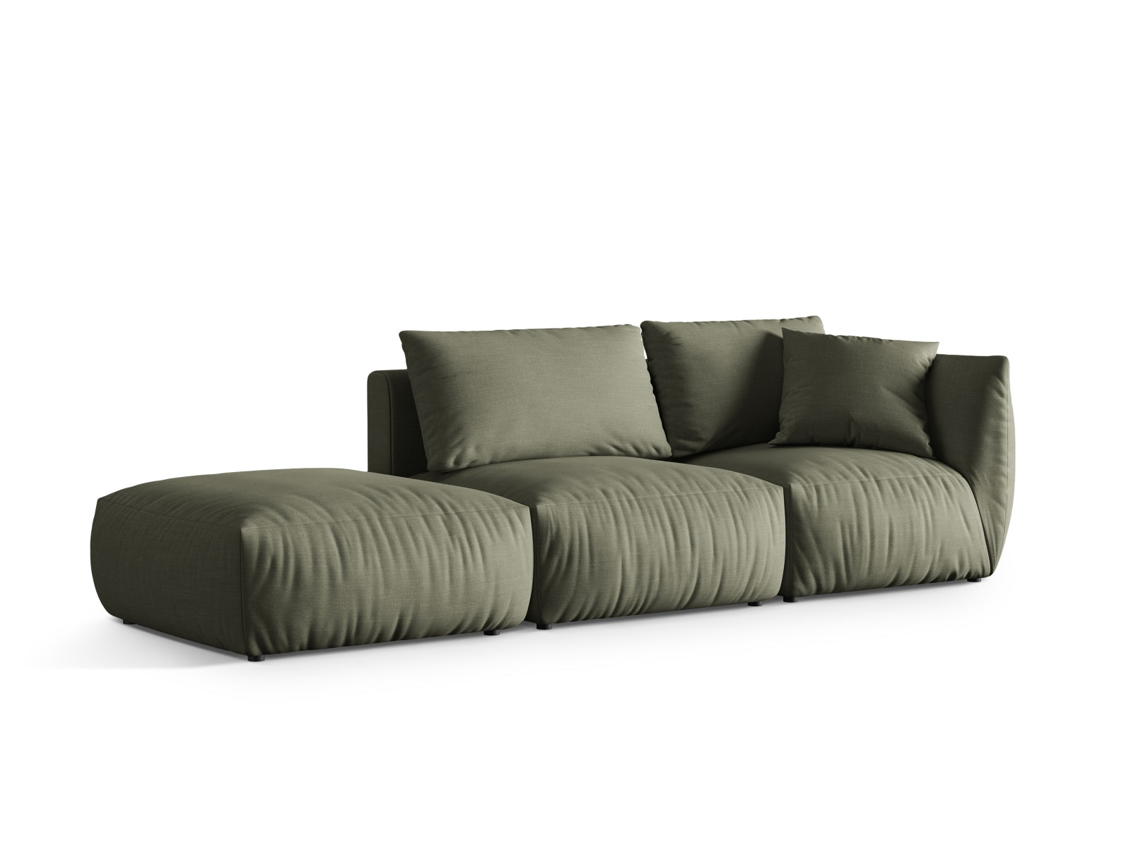 Modernes Chris Modular Sofa links 3 Sitzer in zartem Blau, perfekt für gemütliche und stilvolle Wohnambiente, erhältlich bei KAQTU.