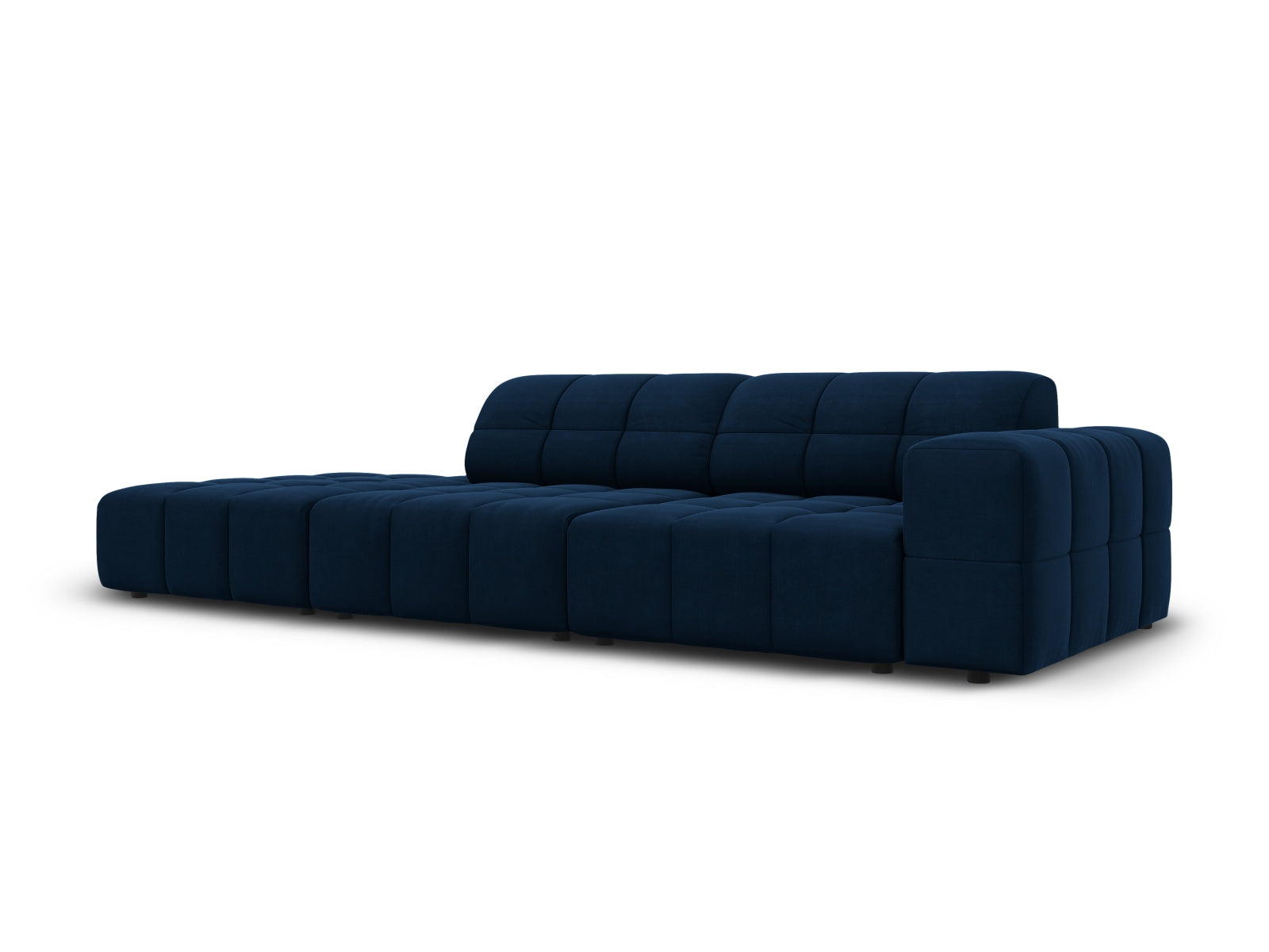 Jennifer Velour Sofa links 3 Sitzer in Royal Blue präsentiert im Onlineshop von KAQTU Design AG. 3er Sofa ist von Micadoni