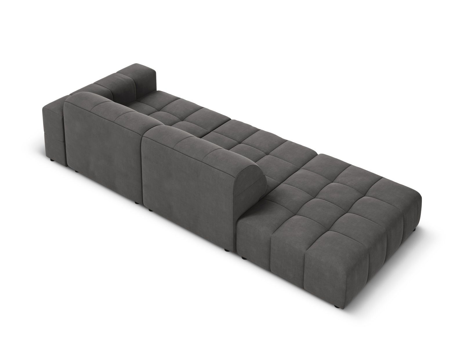 Jennifer Velour Sofa links 3 Sitzer in Grey präsentiert im Onlineshop von KAQTU Design AG. 3er Sofa ist von Micadoni
