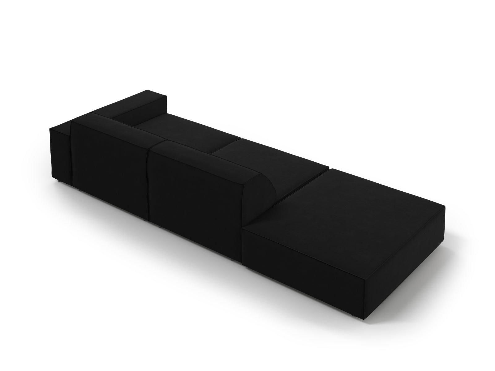 Jodie Velour modulares Sofa links 3 Sitzer in Black präsentiert im Onlineshop von KAQTU Design AG. L-Sofa links ist von Micadoni
