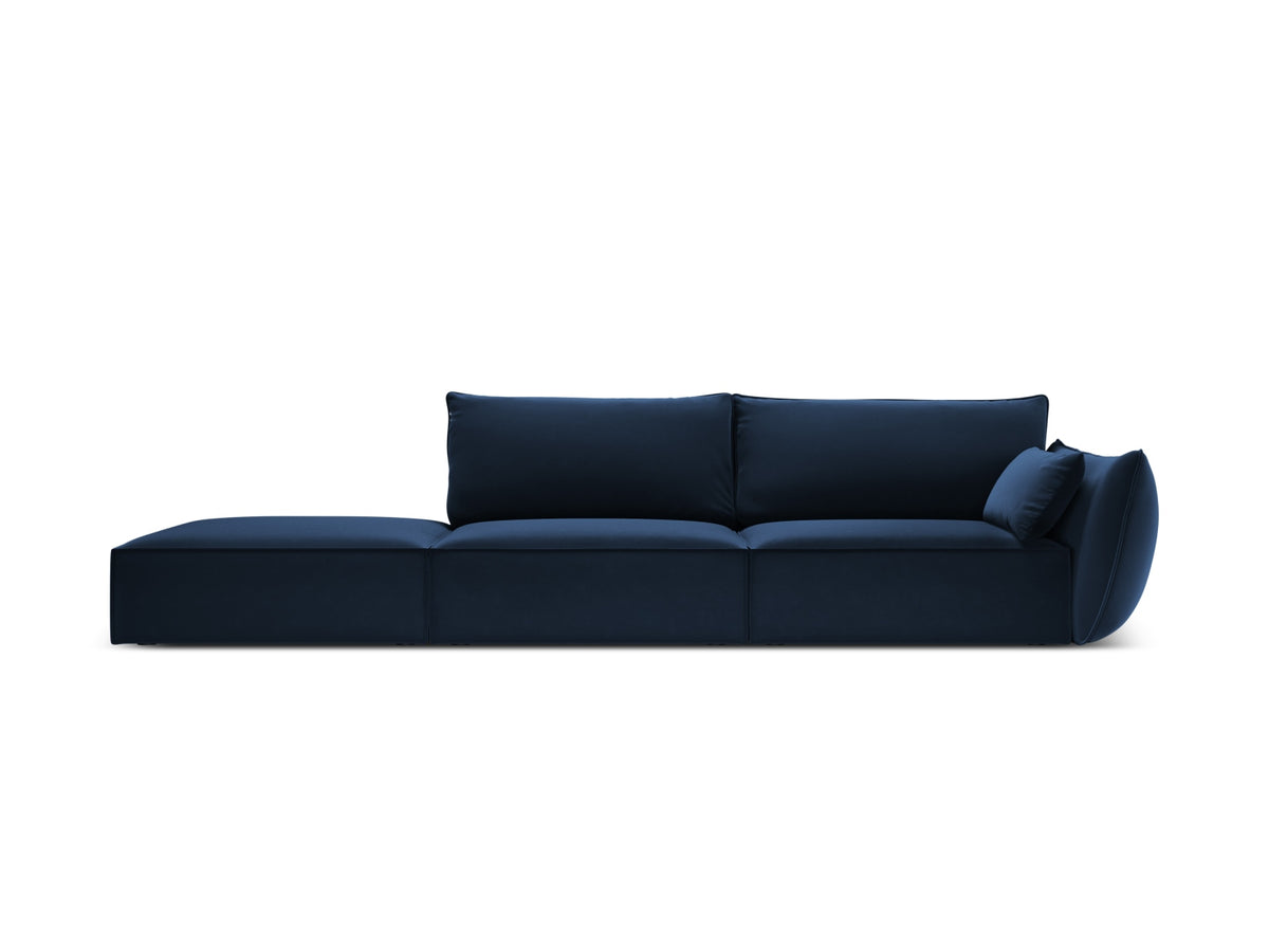 Kaelle Velour Sofa links 4 Sitzer in Royal Blue-Bluvel präsentiert im Onlineshop von KAQTU Design AG. L-Sofa links ist von Micadoni