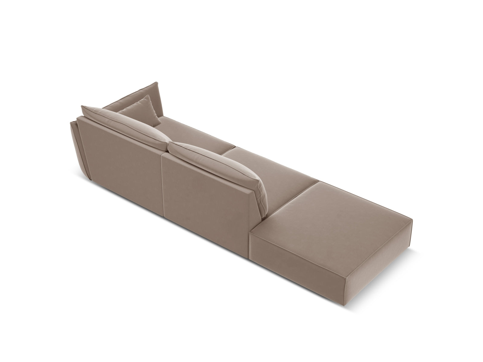 Erleben Sie das Kaelle Velour Sofa links 4 Sitzer von Micadoni – ein elegantes, komfortables Möbelstück, das Ihr Wohnzimmer aufwertet.