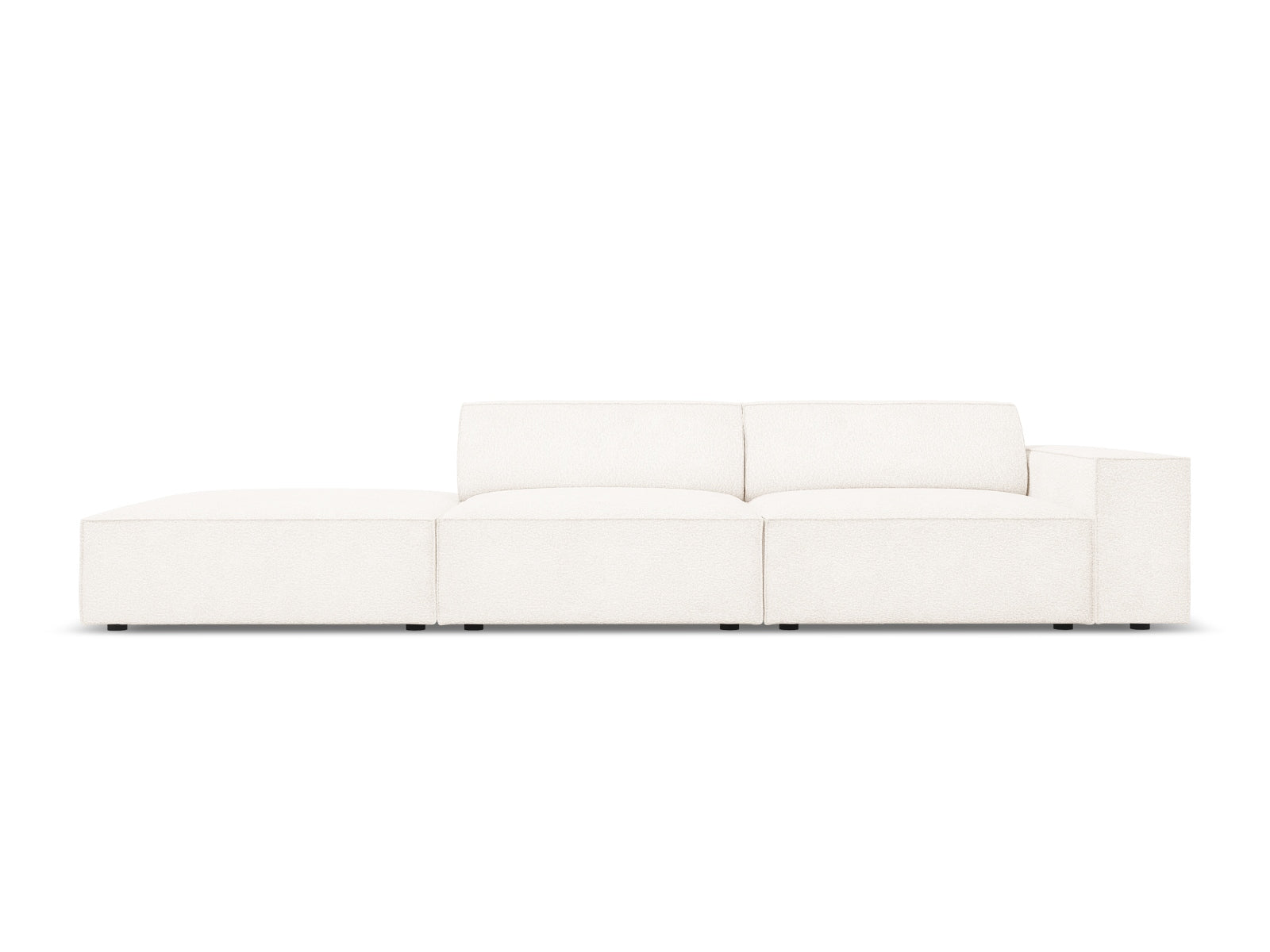 Jodie Boucle modulares Sofa open links 3 Sitzer in Beige präsentiert im Onlineshop von KAQTU Design AG. L-Sofa links ist von Micadoni