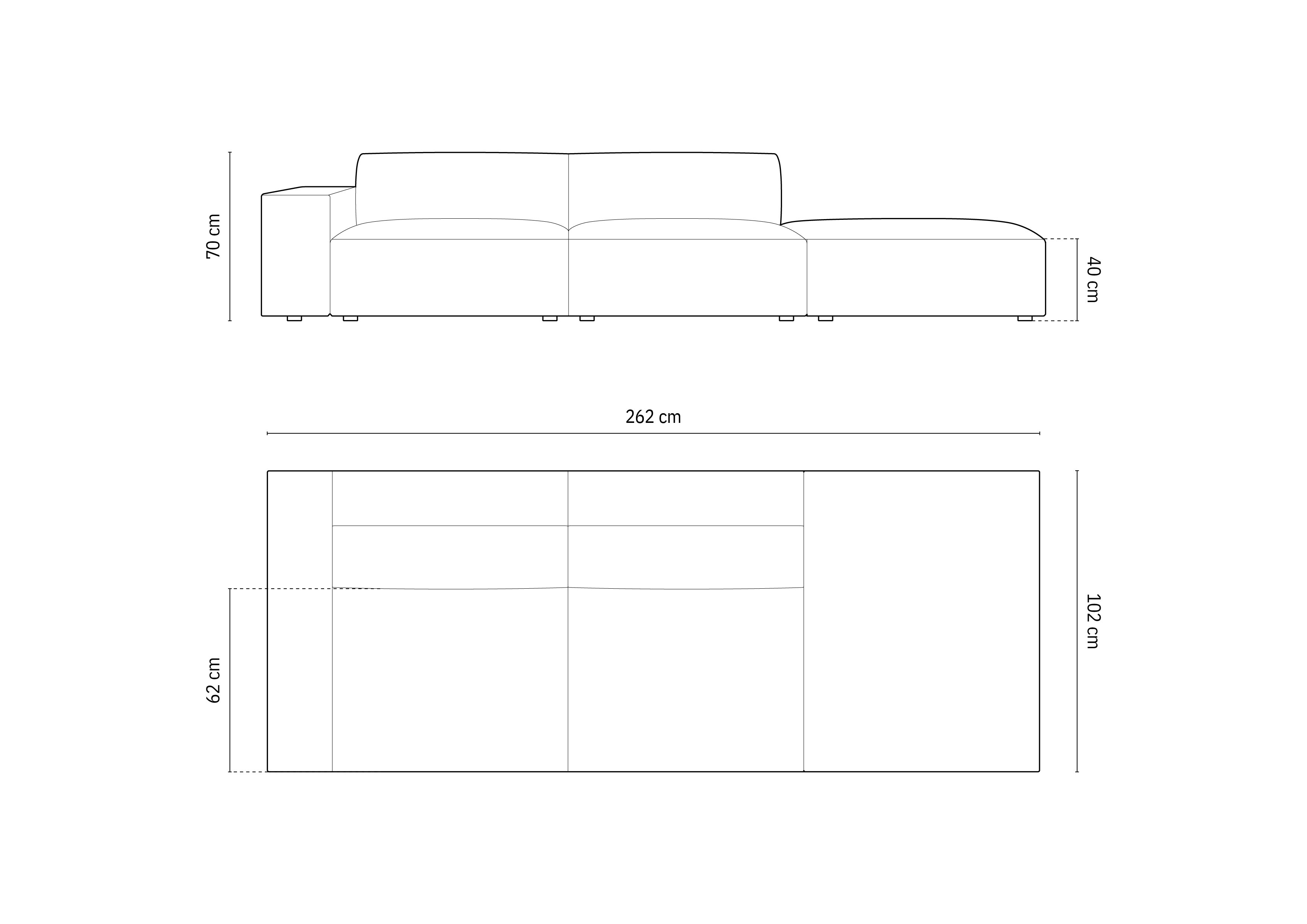 Jodie Boucle modulares Sofa open rechts 3 Sitzer in Black präsentiert im Onlineshop von KAQTU Design AG. L-Sofa rechts ist von Micadoni