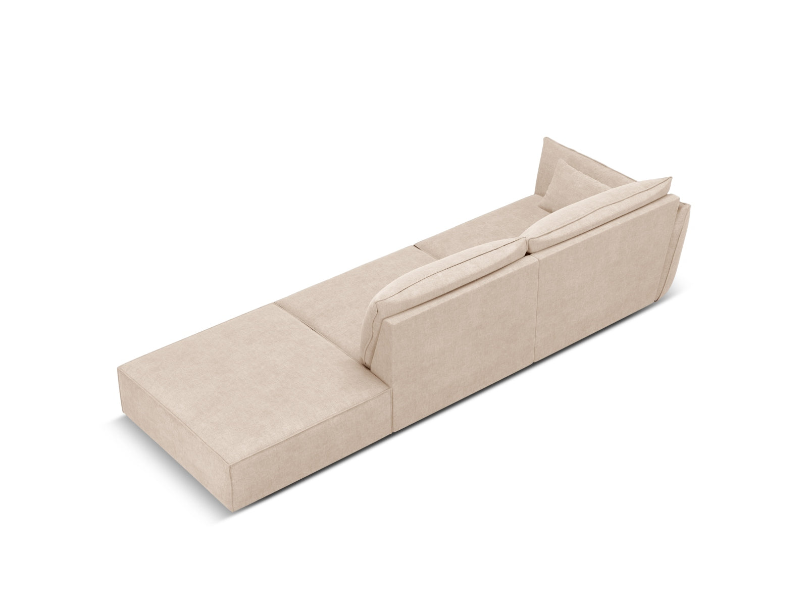 Beige 4-Sitzer Kaelle Sofa von Micadoni, rechtsseitig, perfekt für stilvolle Wohnzimmer und gemütliche Abende.
