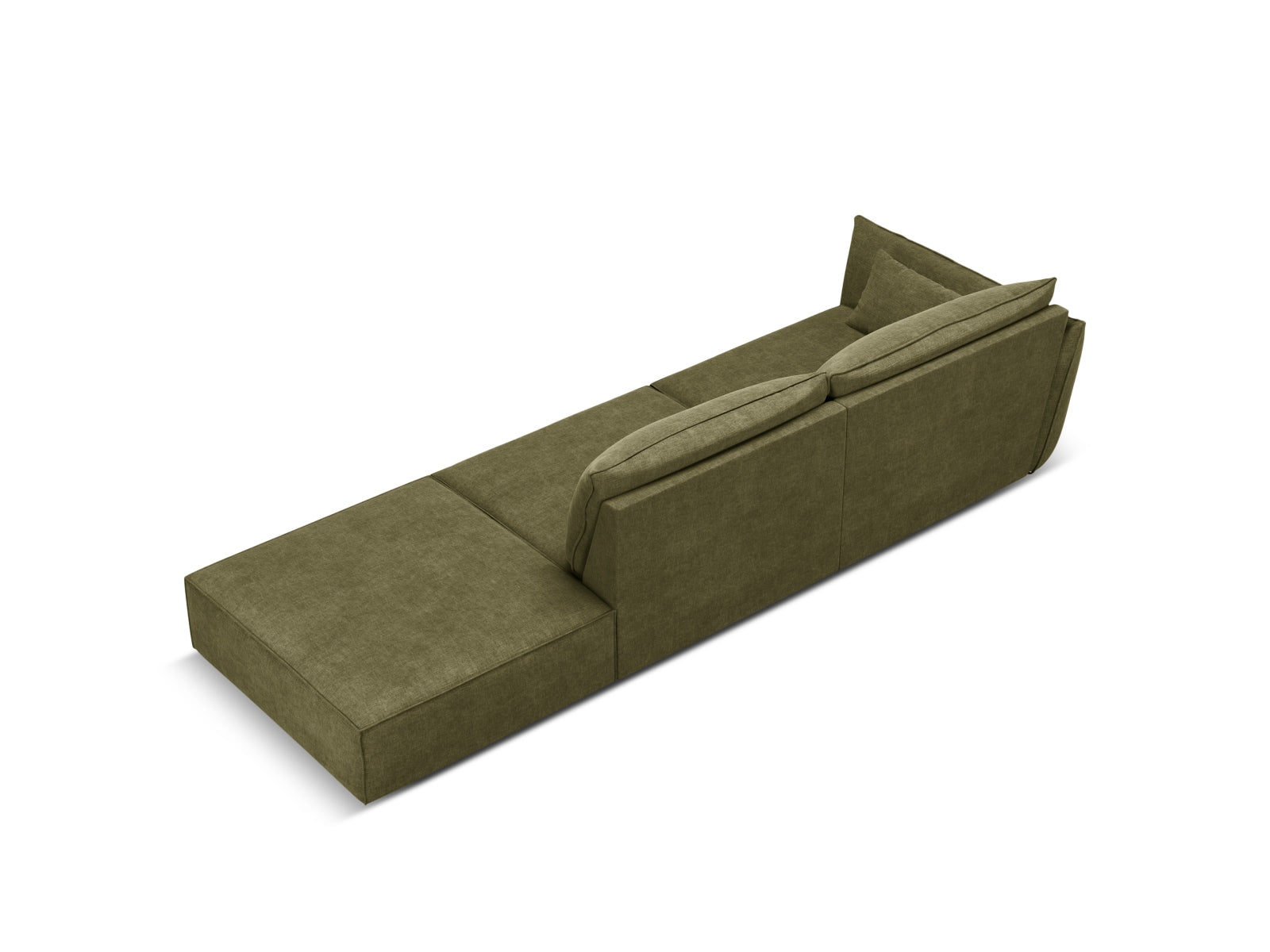 Modernes Kaelle Sofa in L-Form, 4-Sitzer in ansprechendem Grün, perfekt für gemütliche und stilvolle Wohnbereiche.