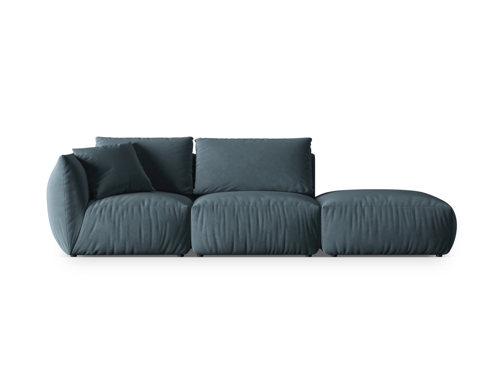 Chris Velour Modular Sofa rechts 3 Sitzer in Pastel Blue-Casino präsentiert im Onlineshop von KAQTU Design AG. 3er Sofa ist von Micadoni
