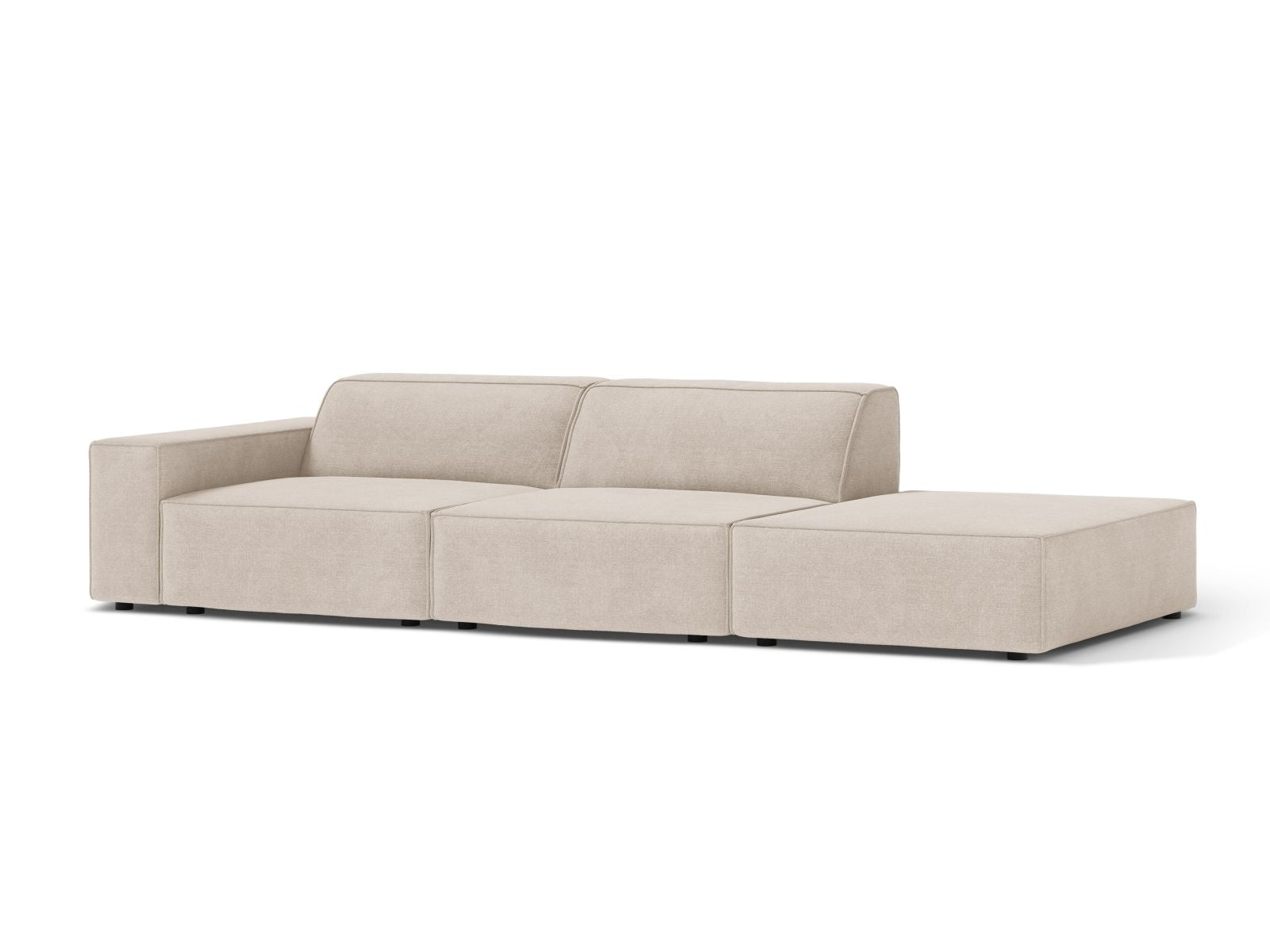 Beige 3-Sitzer Sofa Jodie von Micadoni, modular und rechtsseitig, stilvolles Design für modernes Wohnen, ideal für jedes Wohnzimmer.