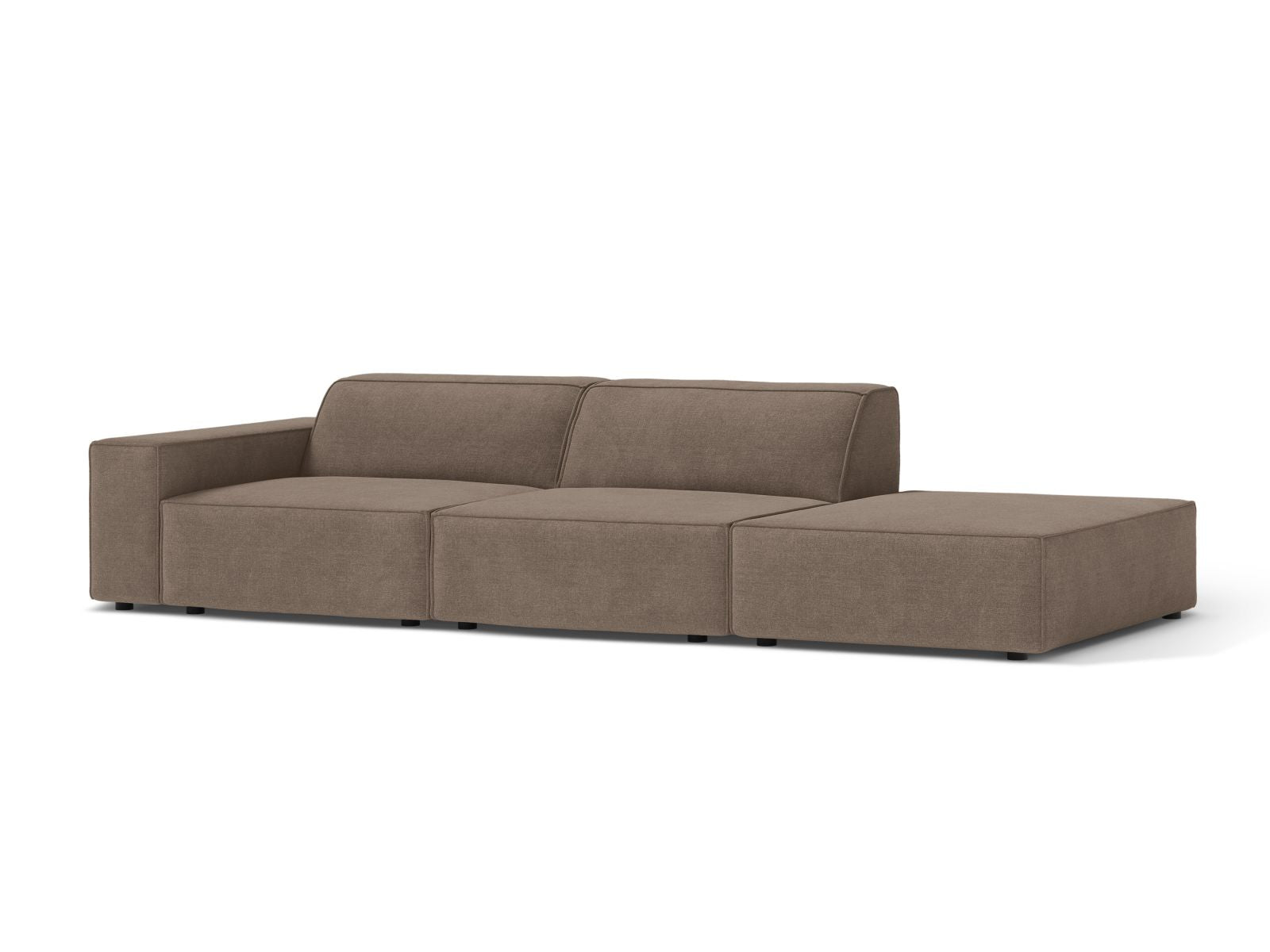 Elegantes 3-Sitzer Sofa Jodie in Cappuccino-Liberty, ideal für moderne Wohnräume, präsentiert von KAQTU Design AG.