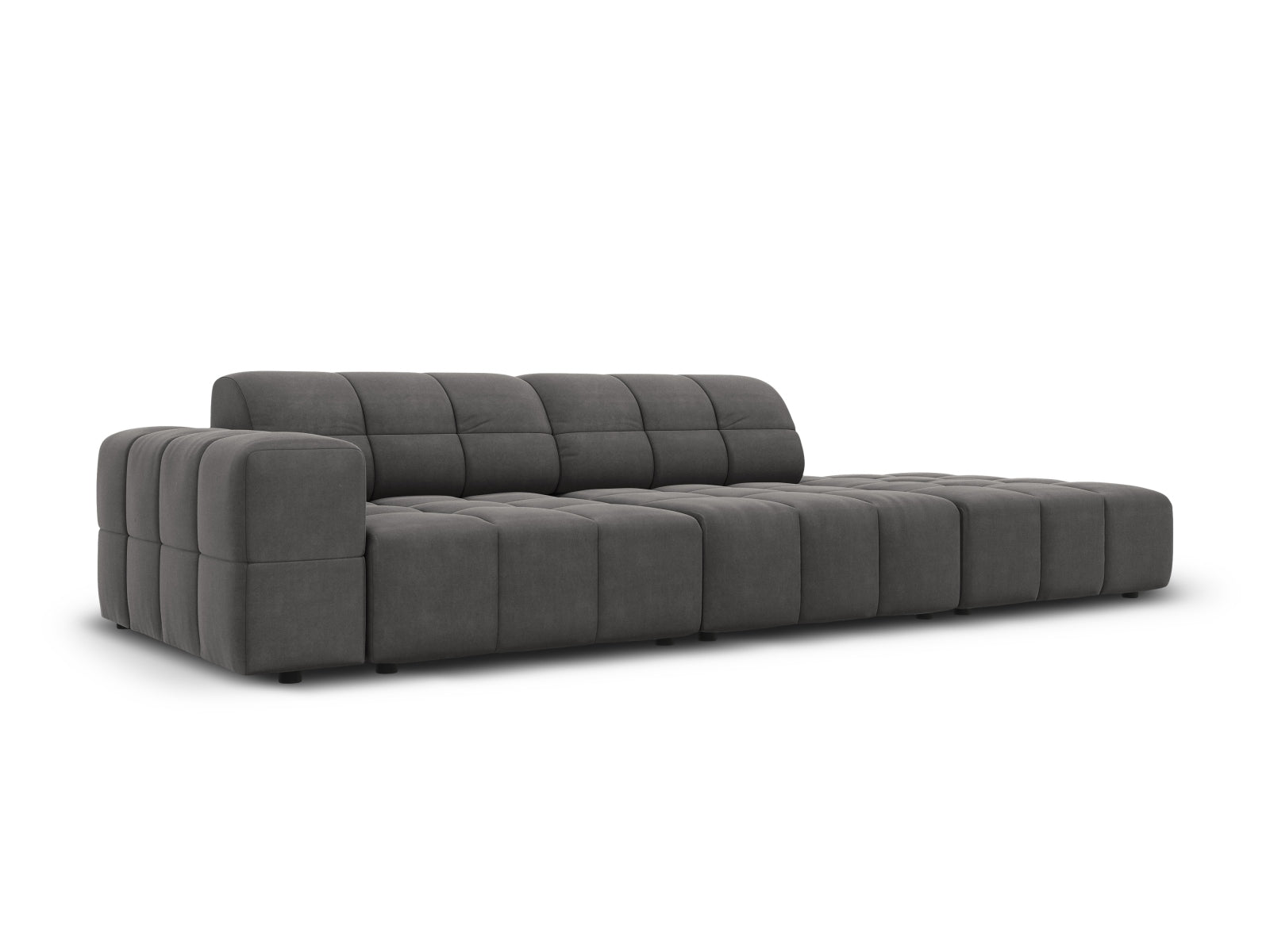 Entdecken Sie das elegante Jennifer Velour Sofa rechts von Micadoni – ein 3-Sitzer, der modernes Design und höchsten Sitzkomfort vereint.