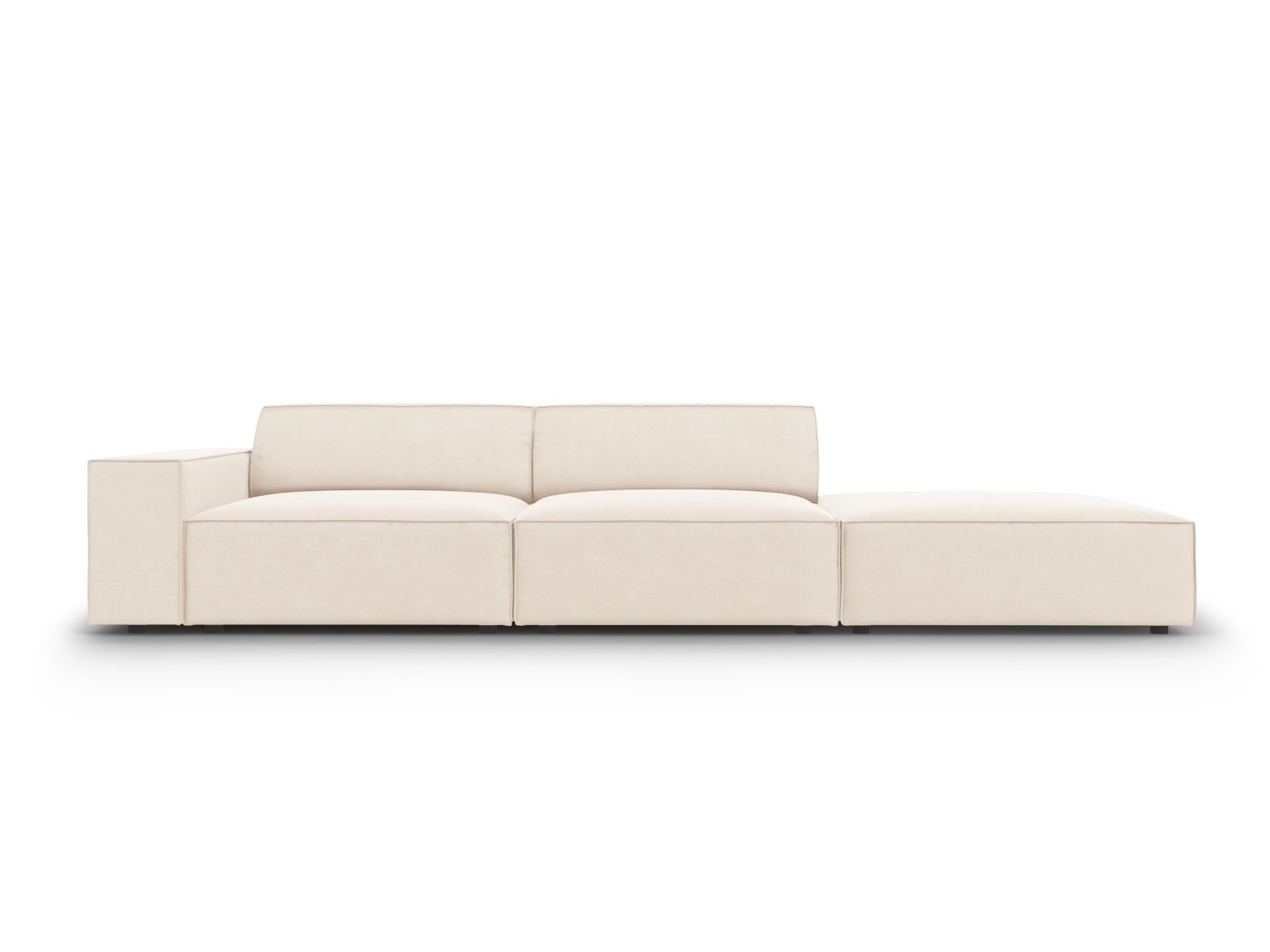 Jodie Velour modulares Sofa rechts 3 Sitzer in Light Beige präsentiert im Onlineshop von KAQTU Design AG. L-Sofa rechts ist von Micadoni