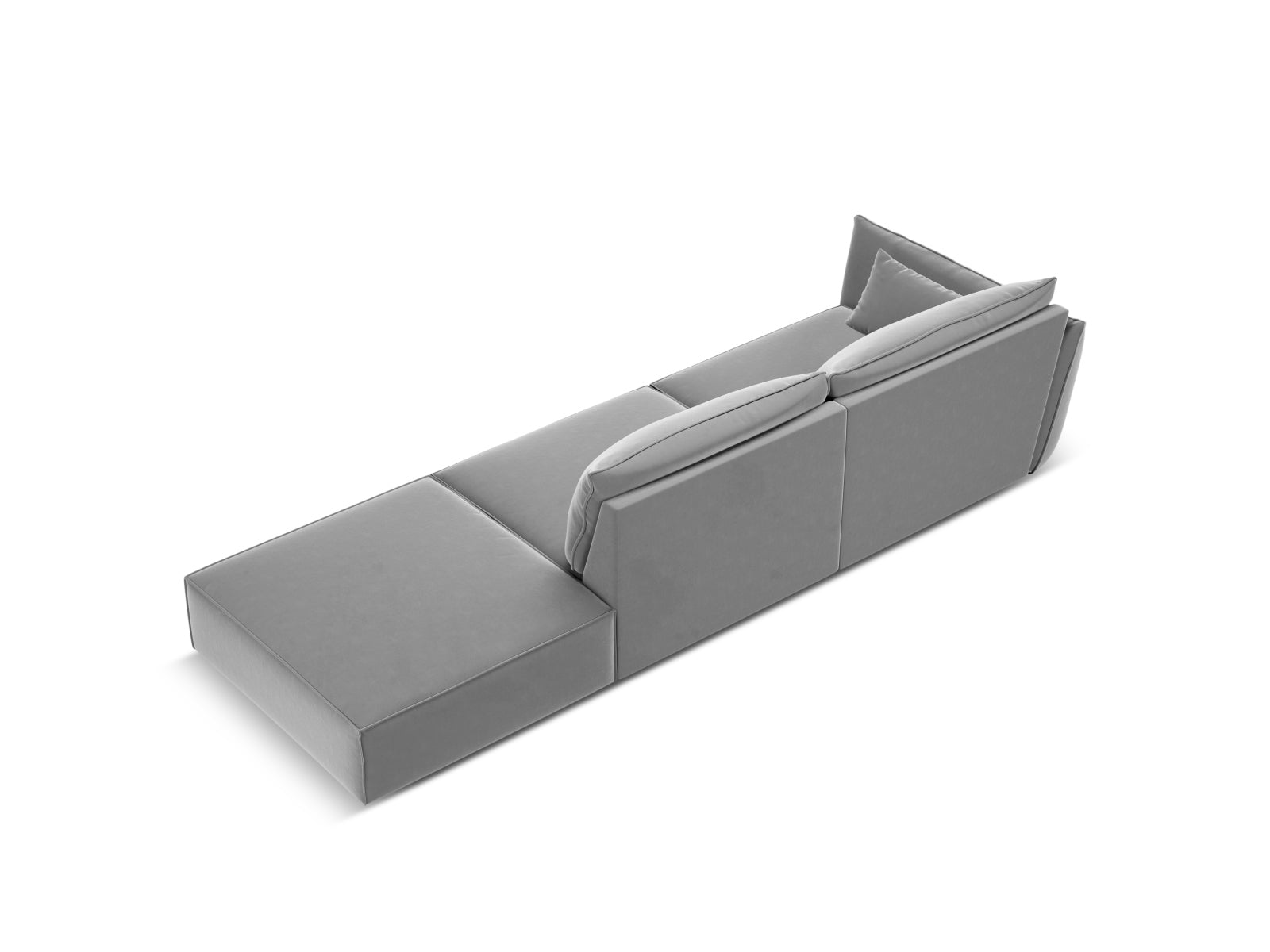 Erleben Sie das elegante Kaelle Velour Sofa rechts 4 Sitzer von Micadoni – ein luxuriöses Möbelstück, das Komfort und Stil vereint!