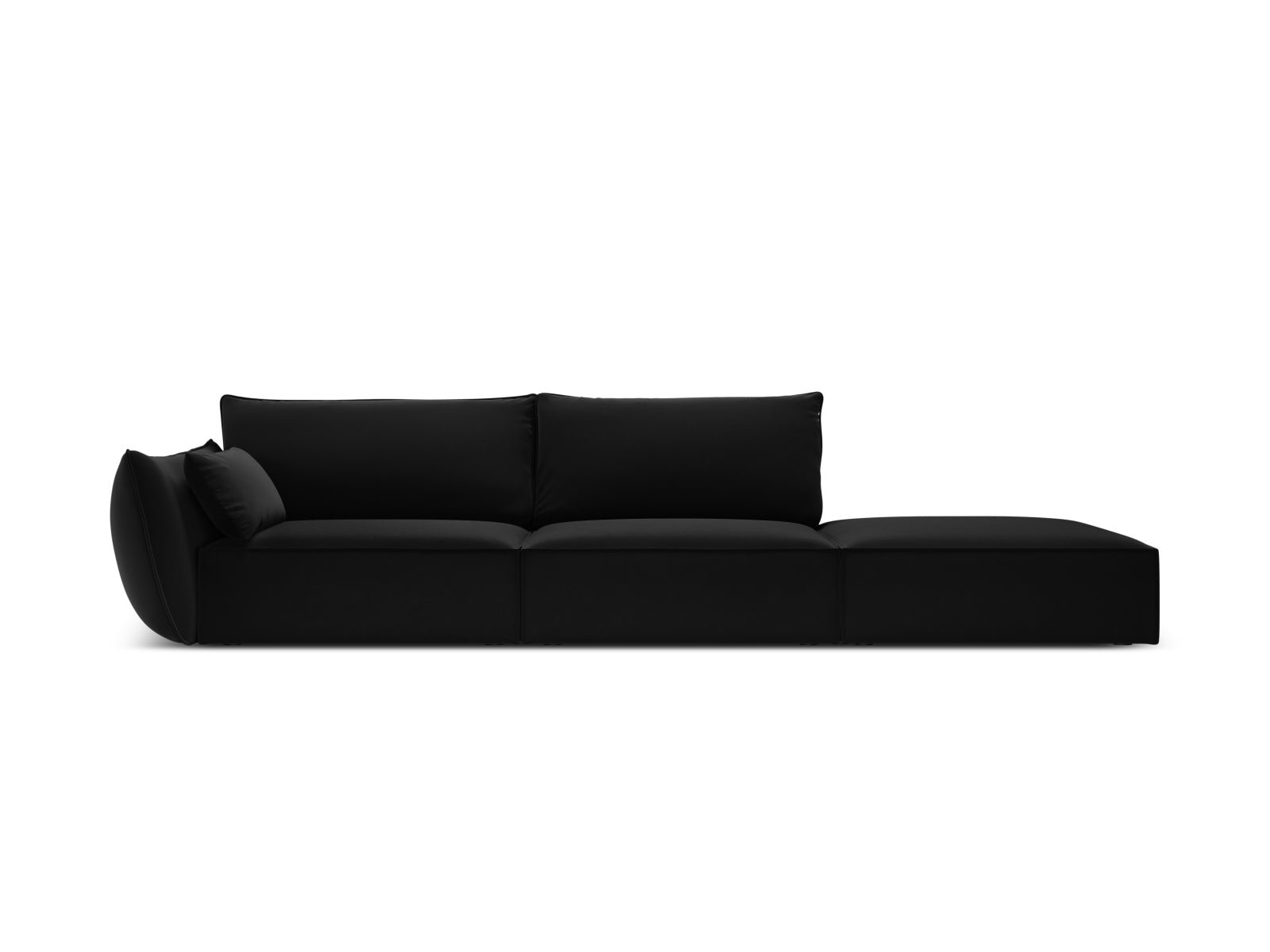 Kaelle Velour Sofa rechts 4 Sitzer in Black präsentiert im Onlineshop von KAQTU Design AG. L-Sofa rechts ist von Micadoni
