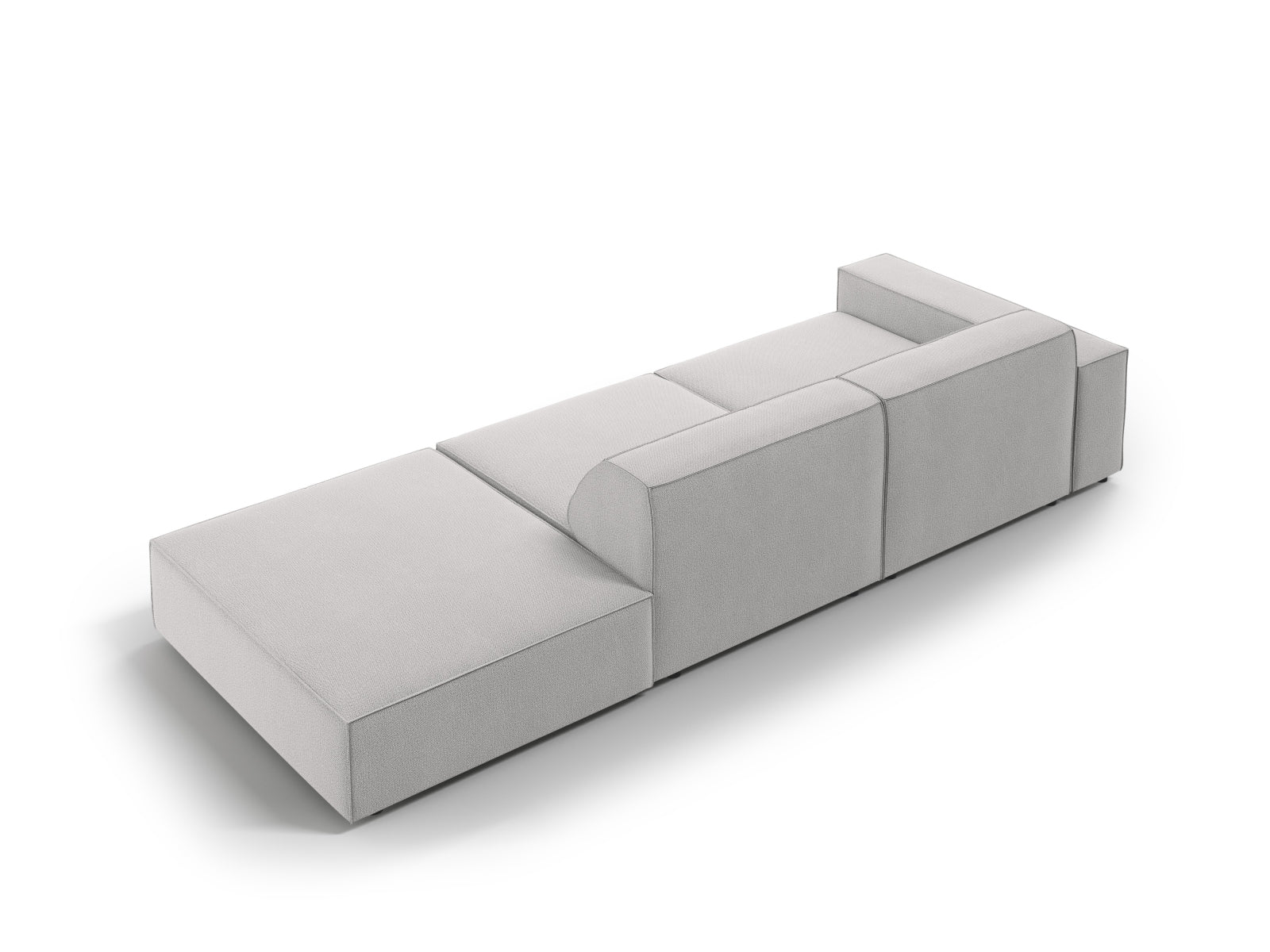 Jodie Modulares Sofa open rechts 3 Sitzer in Light Grey präsentiert im Onlineshop von KAQTU Design AG. L-Sofa rechts ist von Micadoni