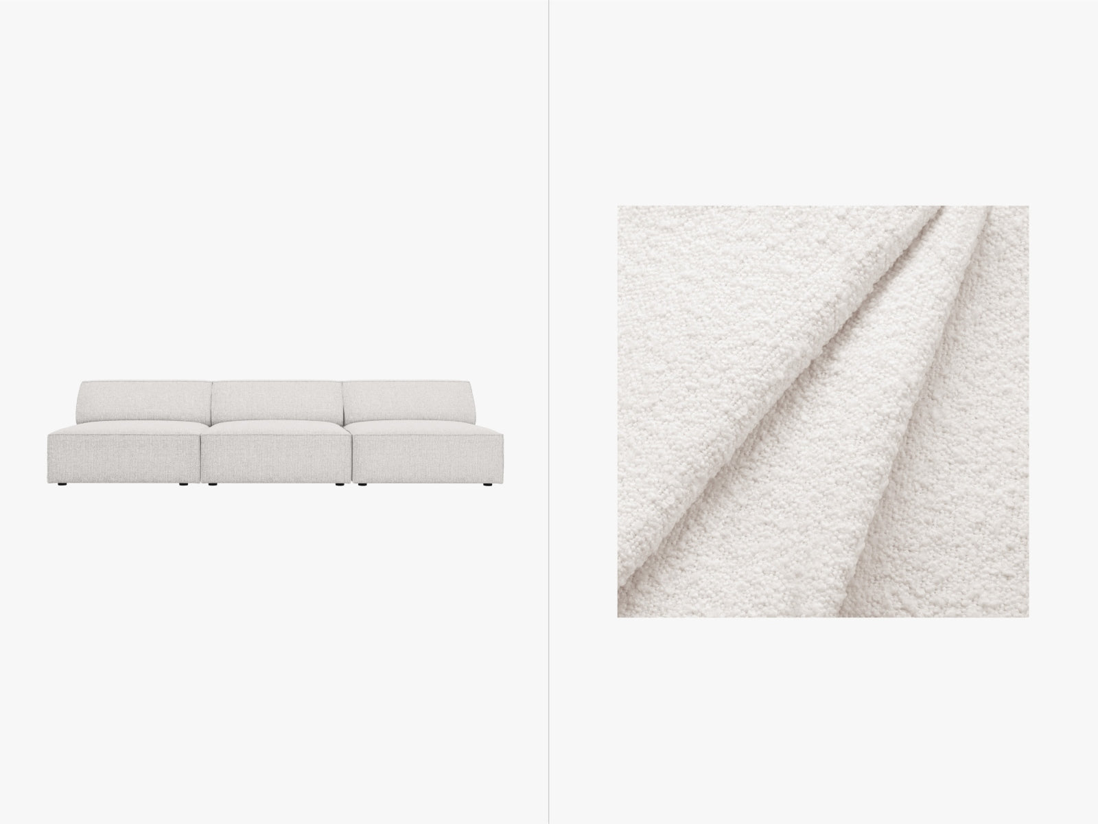 Jodie Boucle modulares Sofa 3 Sitzer in White präsentiert im Onlineshop von KAQTU Design AG. 3er Sofa ist von Micadoni