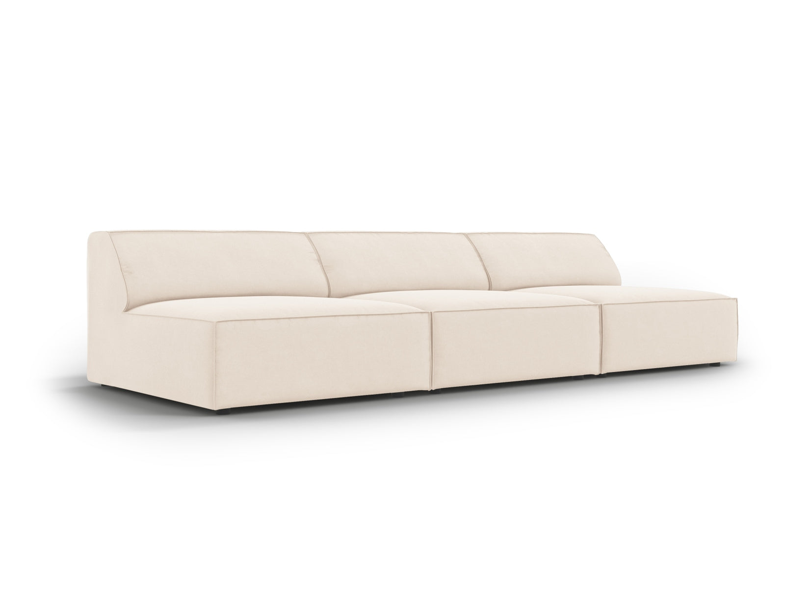 Jodie Velour modulares Sofa 3 Sitzer in Light Beige präsentiert im Onlineshop von KAQTU Design AG. 3er Sofa ist von Micadoni