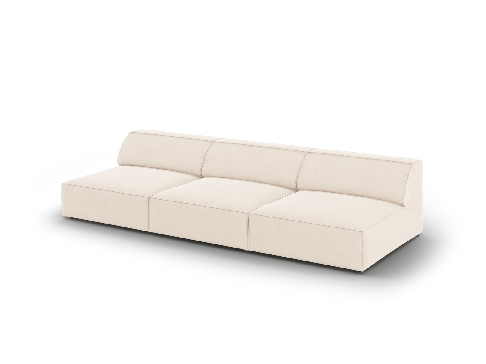 Jodie Velour modulares Sofa 3 Sitzer in Light Beige präsentiert im Onlineshop von KAQTU Design AG. 3er Sofa ist von Micadoni