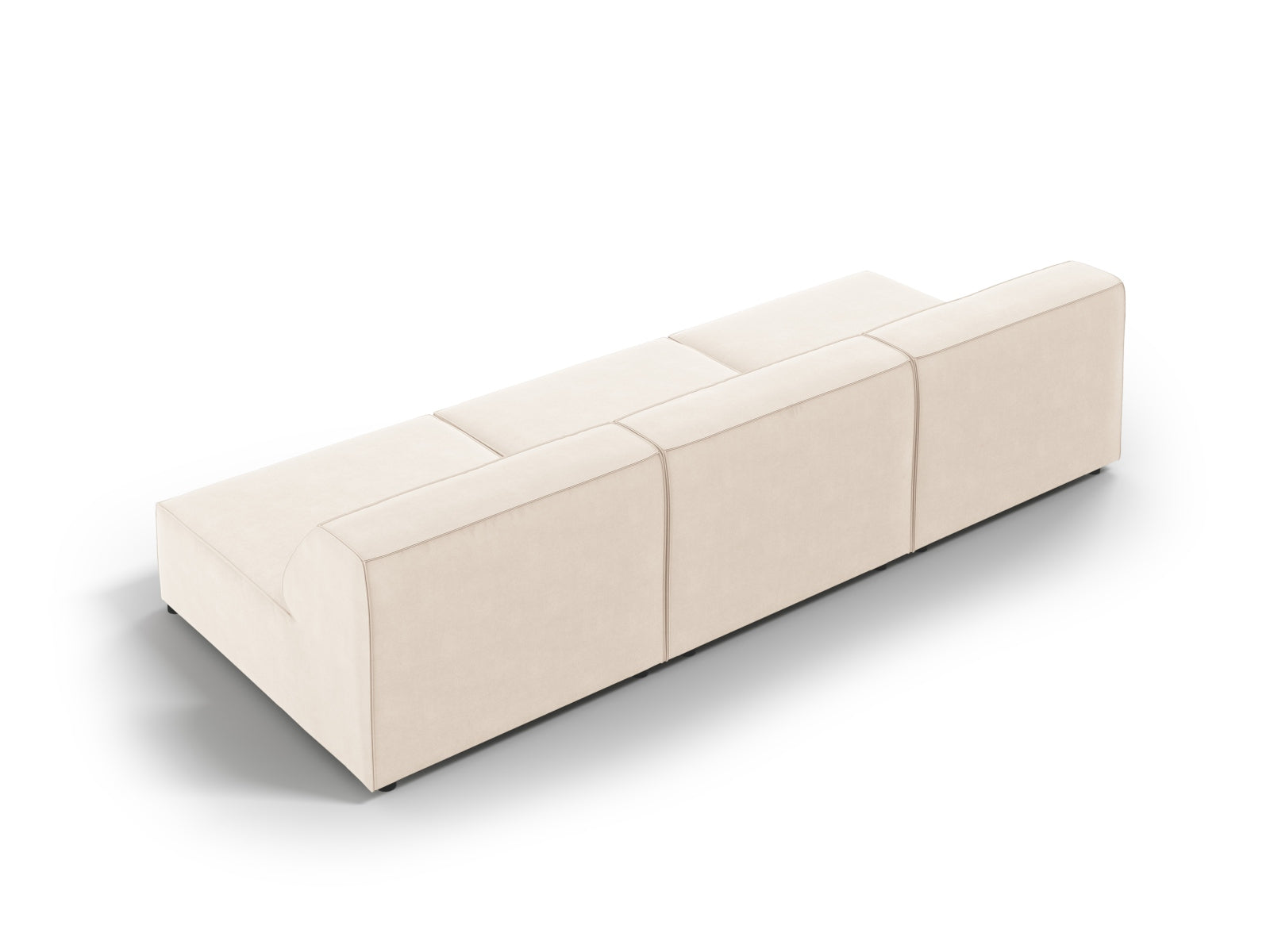 Jodie Velour modulares Sofa 3 Sitzer in Light Beige präsentiert im Onlineshop von KAQTU Design AG. 3er Sofa ist von Micadoni